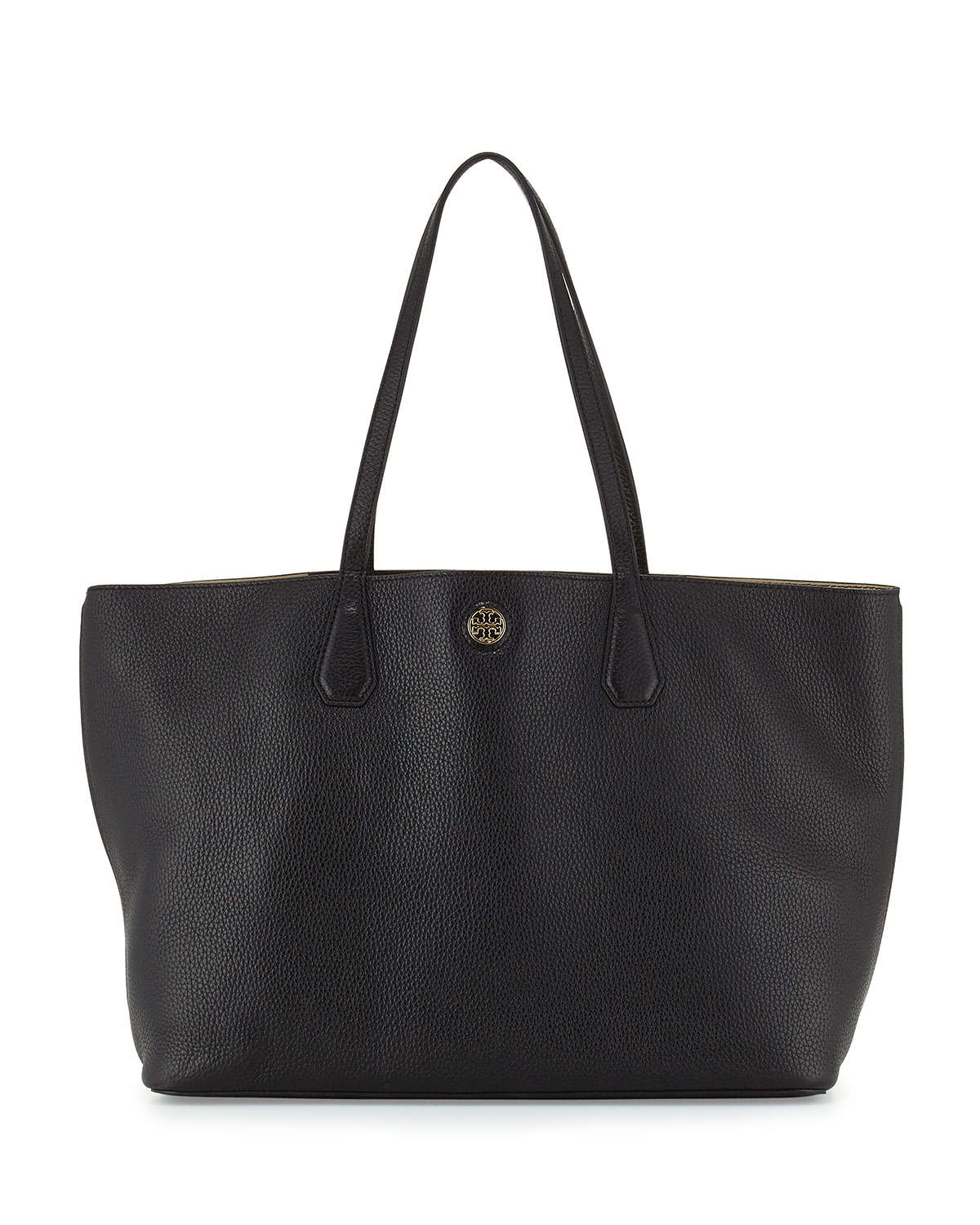 Lyst - Tory burch Perry Leather Tote Bag in Black