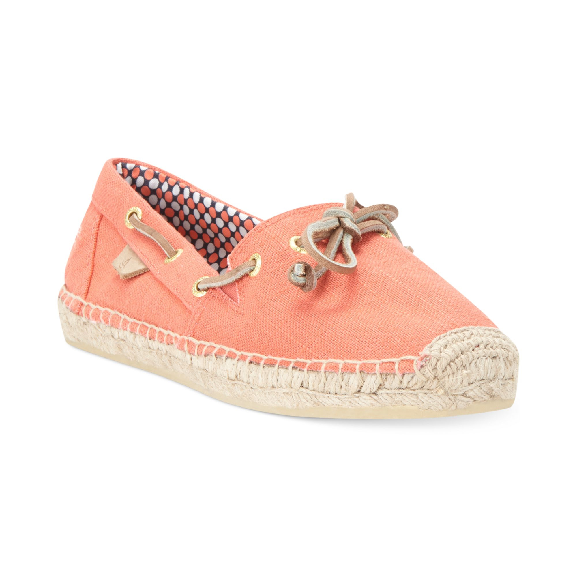 Sperry Top-sider Womens Katama Espadrilles in Orange (Neon Coral) | Lyst