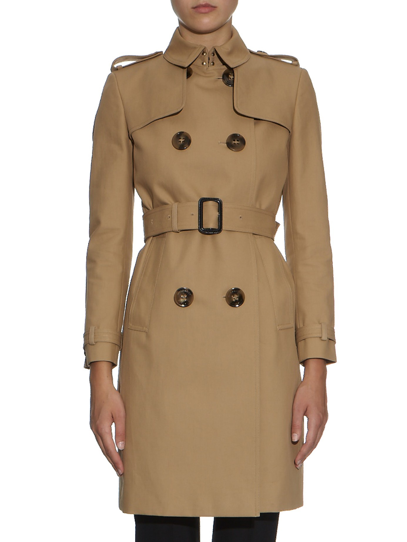 Burberry Prorsum Embroidered-collar Cotton-gabardine Trench Coat in Tan ...