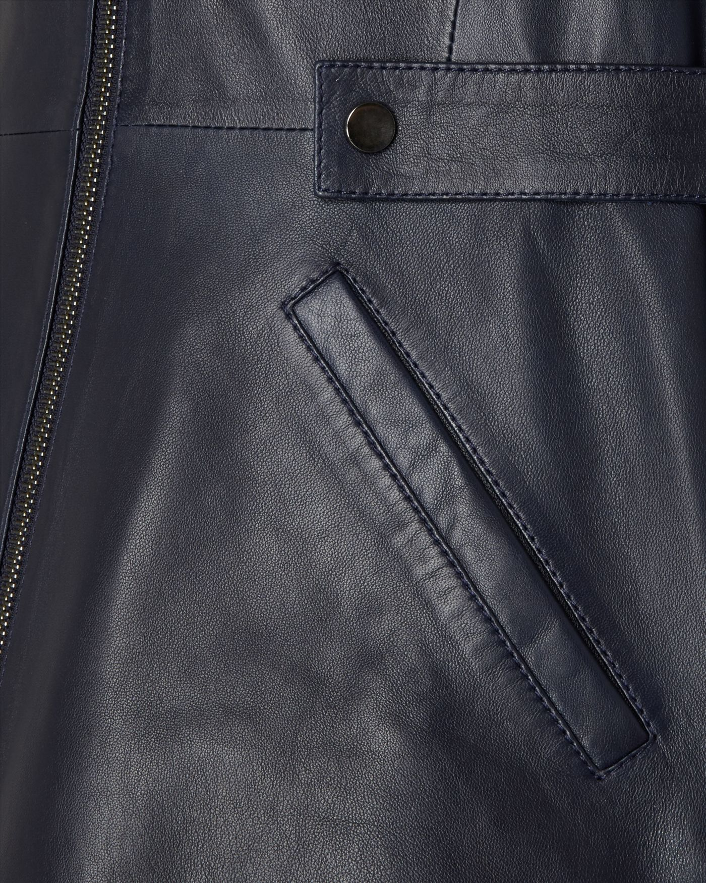Jaeger Waisted Leather Jacket in Blue (Navy) | Lyst
