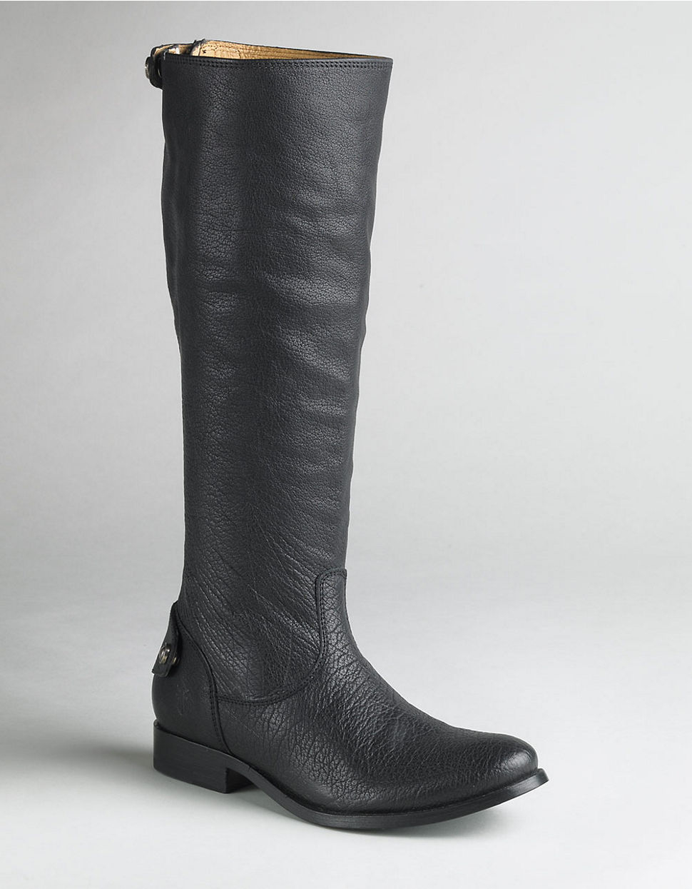 Frye Melissa Button Back-Zip Boots in Black (black leather) | Lyst