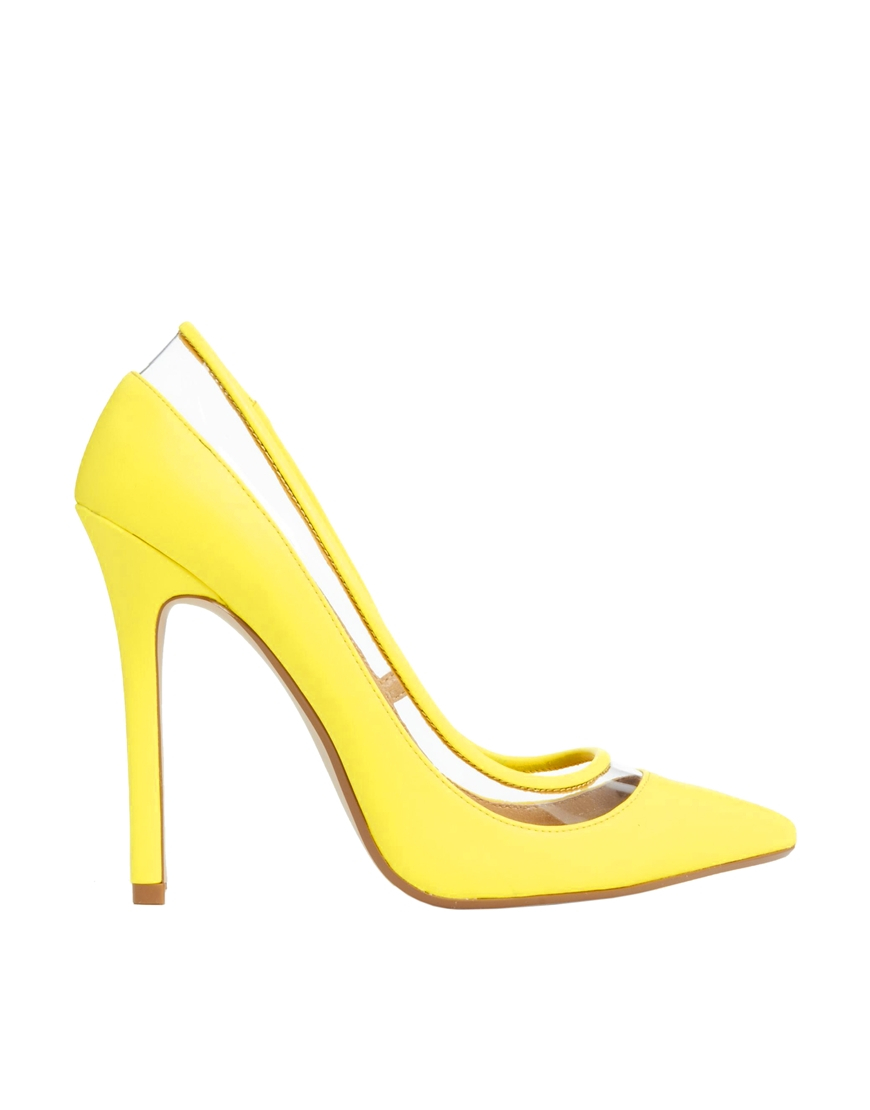 Lyst - Asos Playback Pointed High Heels in Yellow
