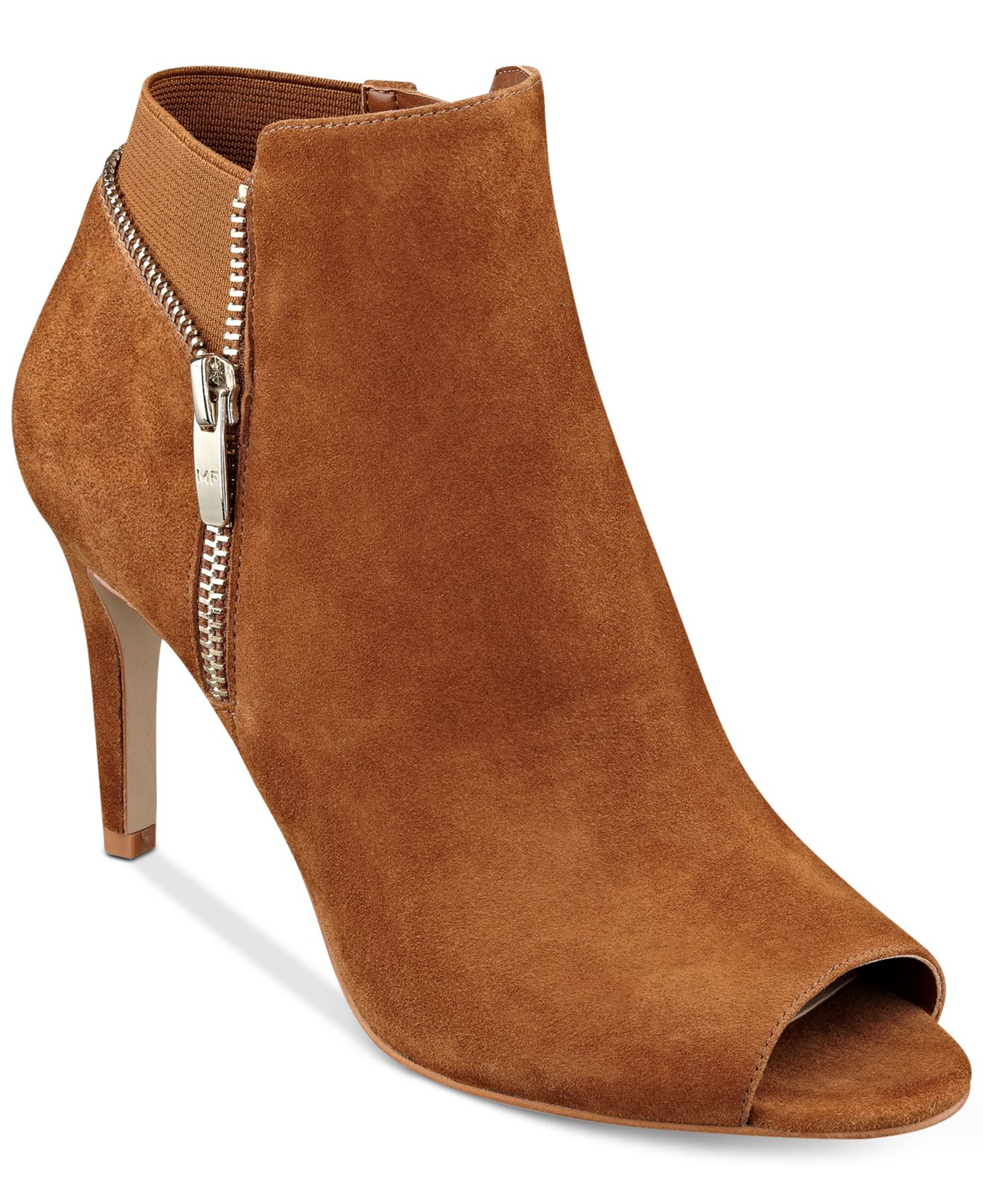 Lyst - Marc Fisher Serenity Peep Toe Booties in Brown