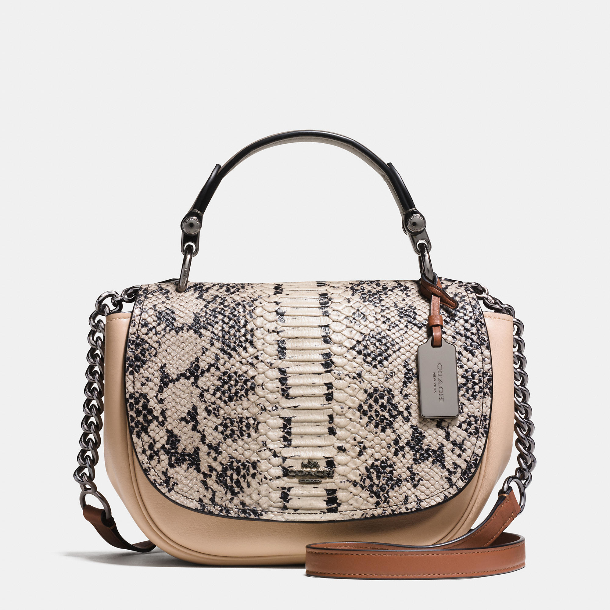 Lyst - Coach Nomad Top Handle Crossbody In Colorblock Exotic Embossed ...