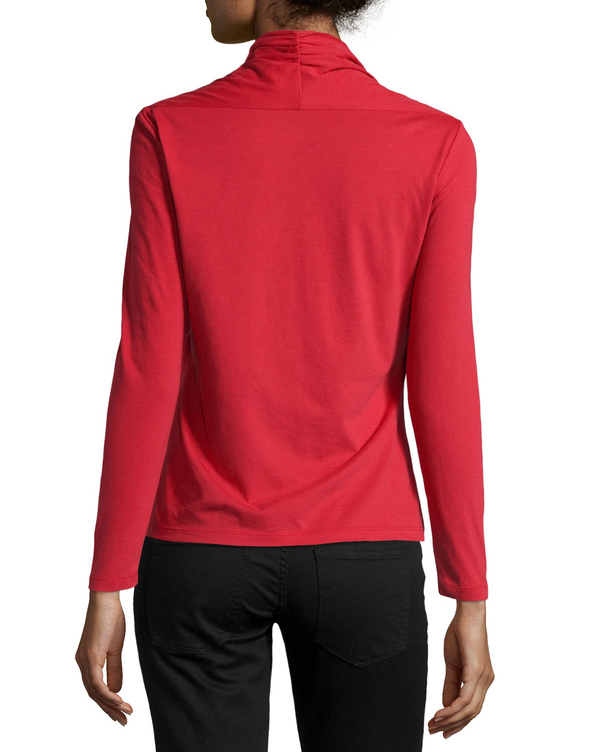 Lafayette 148 new york Long-sleeve Portrait-neck Top in Red | Lyst