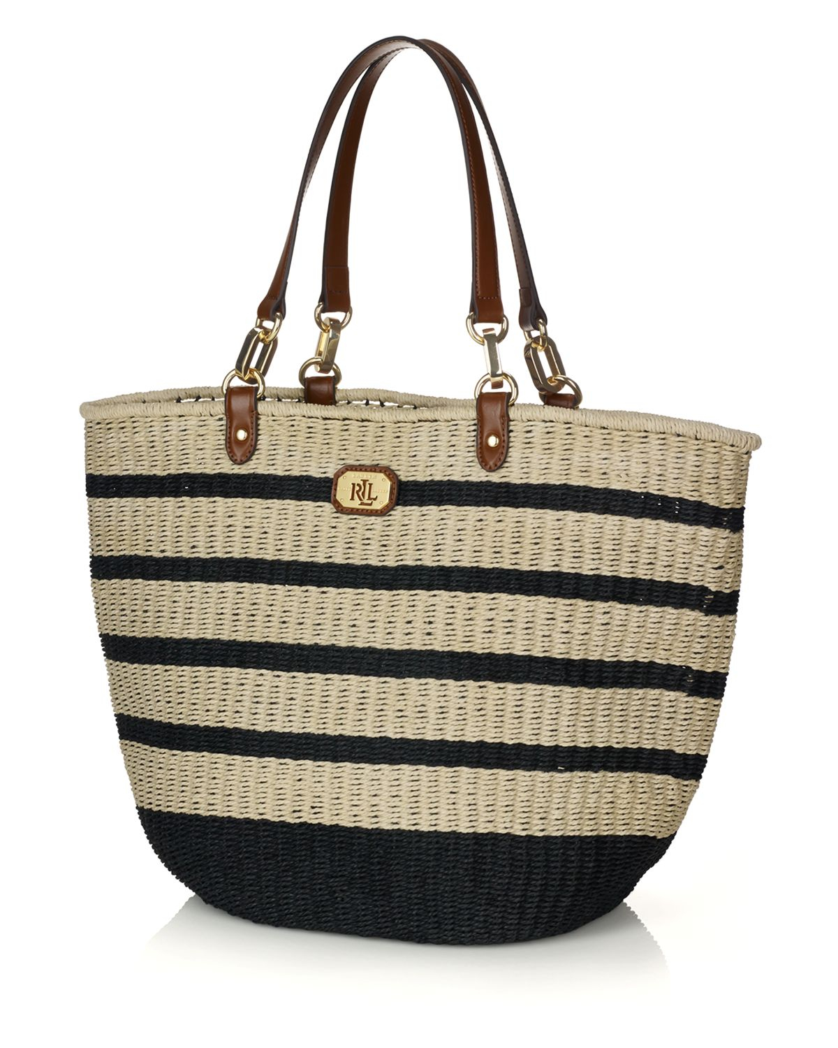 Lauren by ralph lauren Tote - Portland Beach Straw in Blue | Lyst