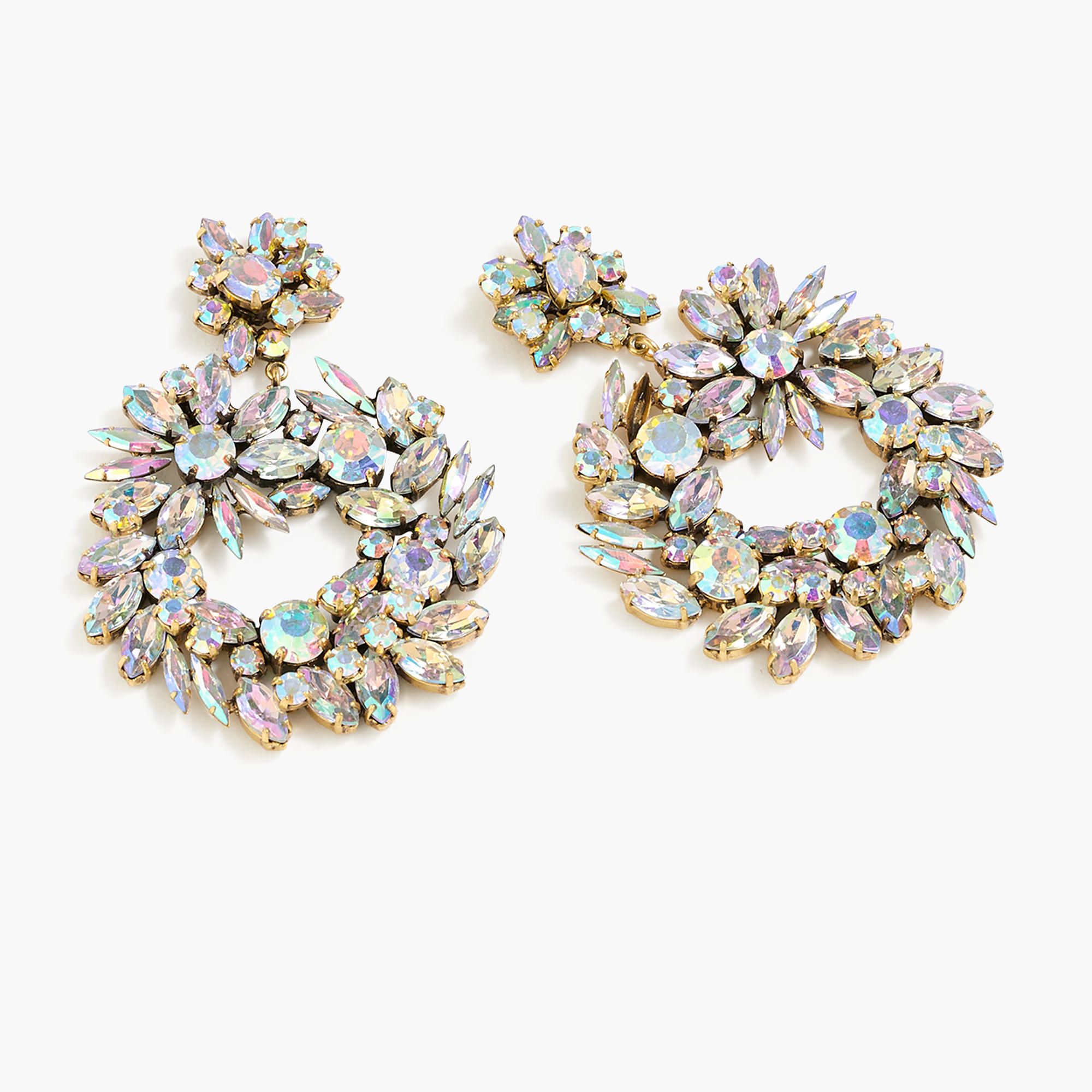Lyst J.Crew Crystal Wreath Earrings in Metallic