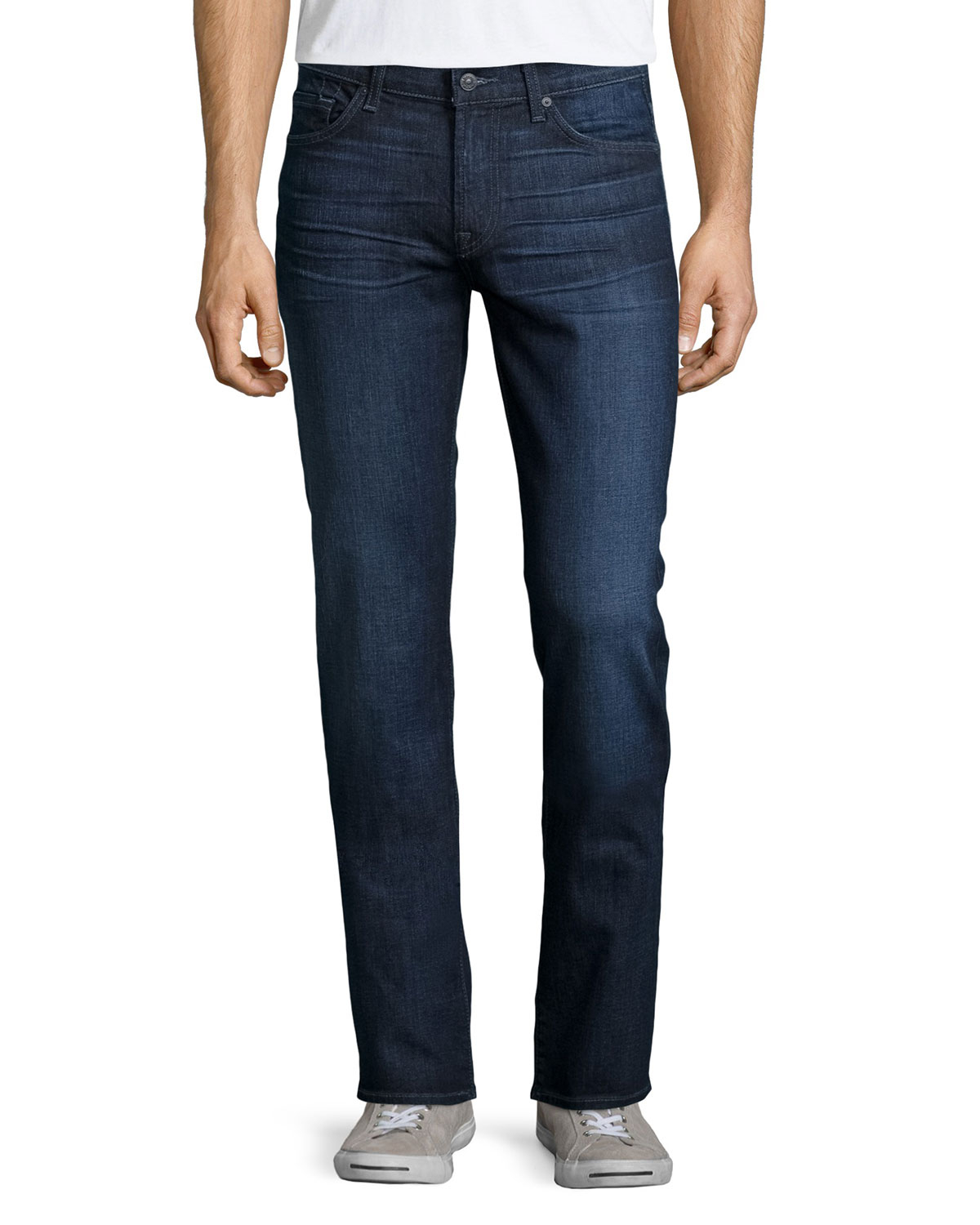 7 for all mankind Slimmy Straight-leg Jeans in Blue for Men | Lyst