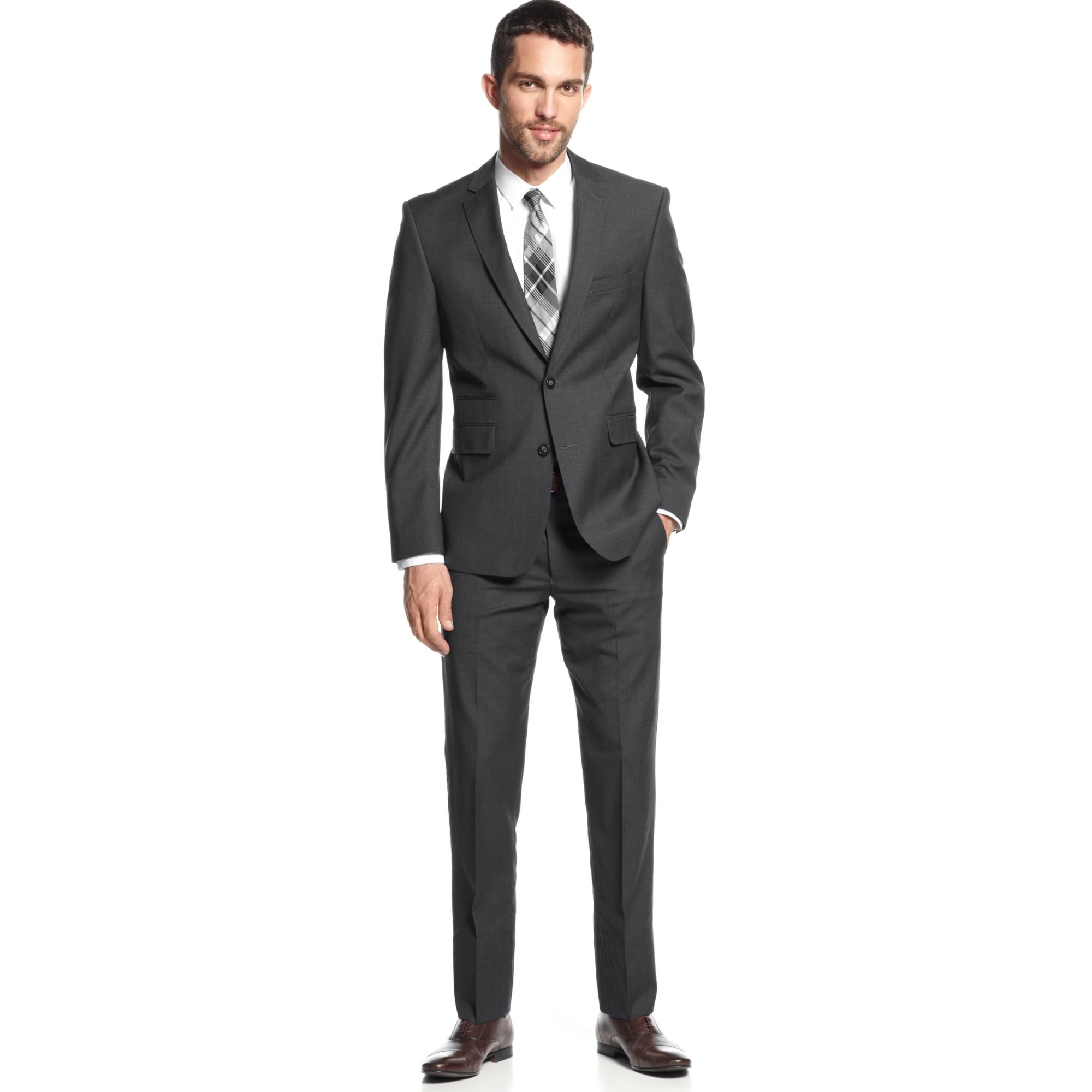 Vince Camuto Charcoal Neat Suit Slim Fit in Black for Men (Charcoal) | Lyst