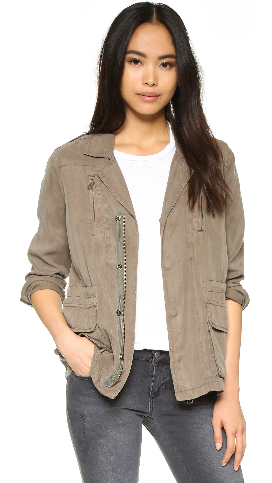  Pam  gela  Parka With Embroidery in Gray Lyst