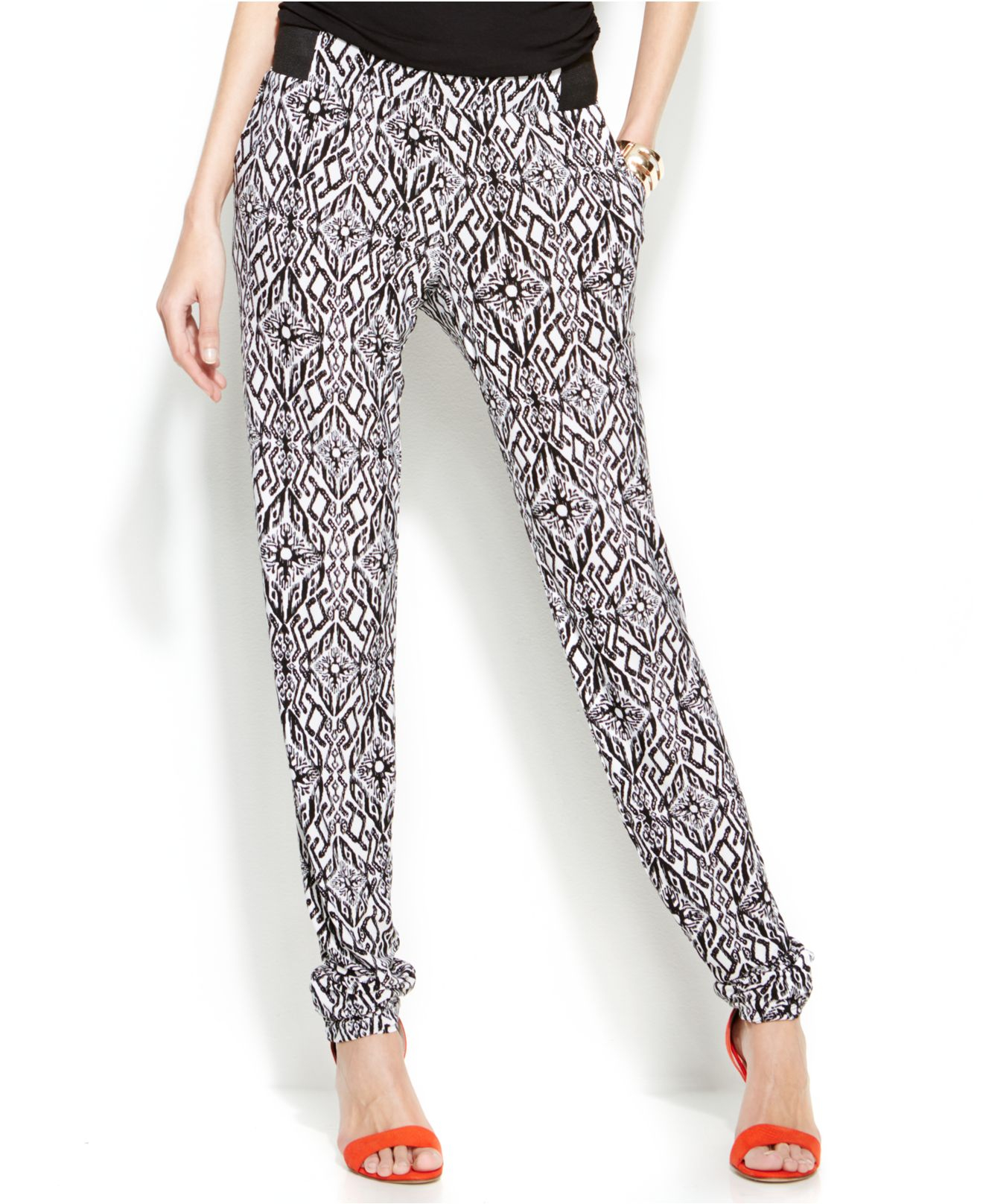 petite printed pants