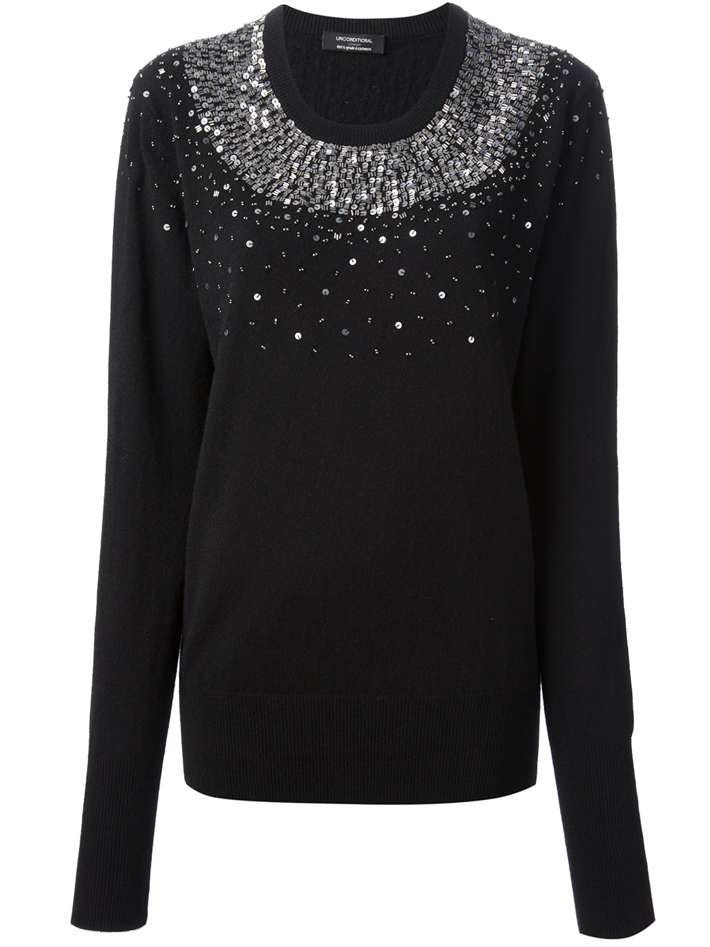 Lyst - Unconditional Beaded Sweater in Black