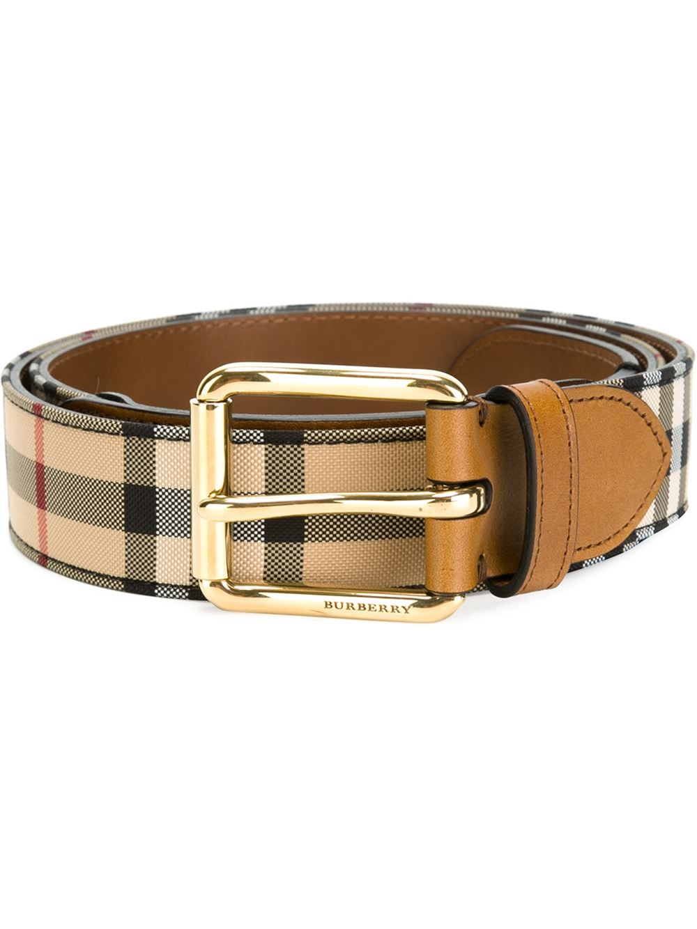 Burberry Leather Belt in Natural - Lyst