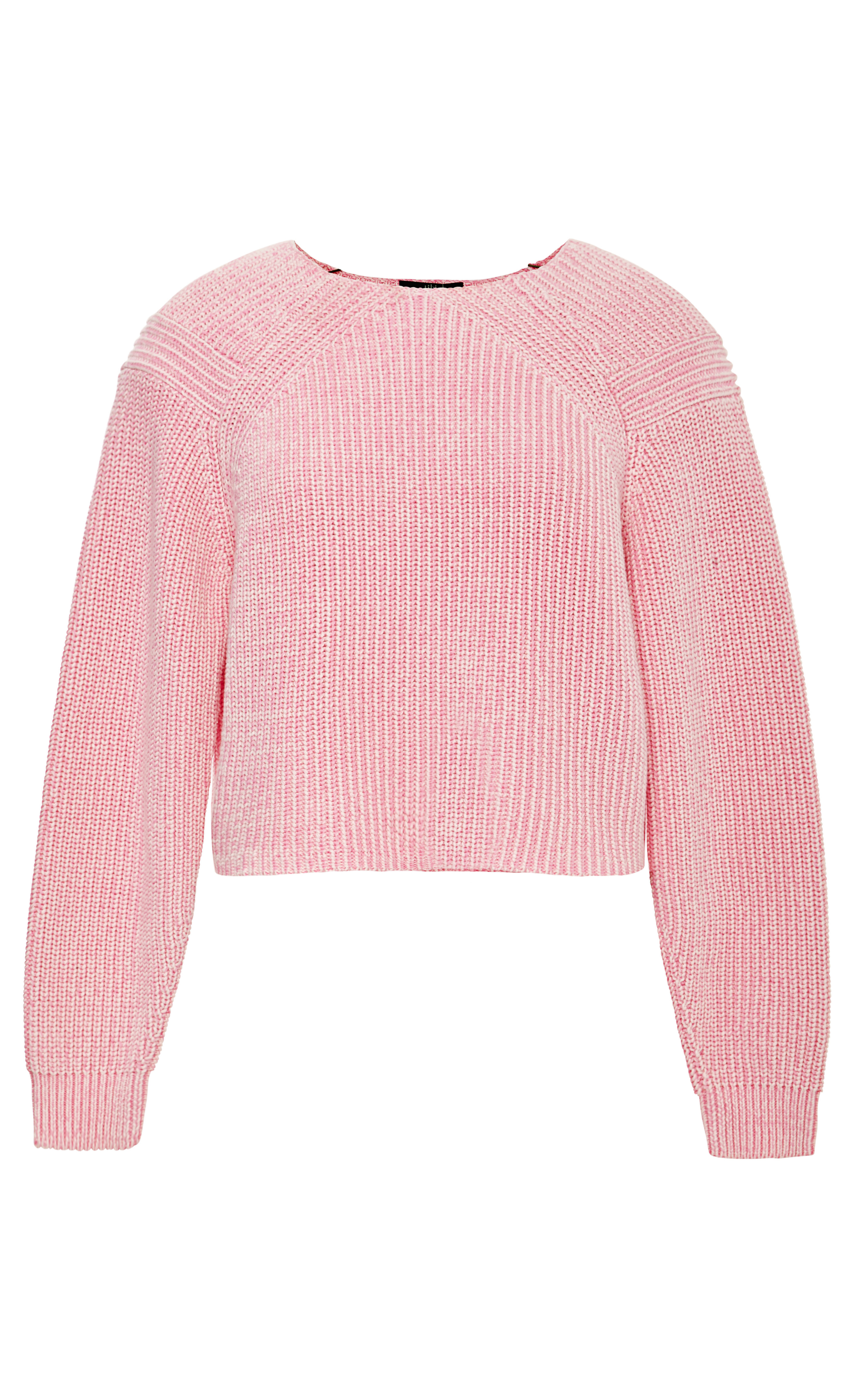 Lyst - Tibi Plaited Sweater Cropped Pullover in Pink