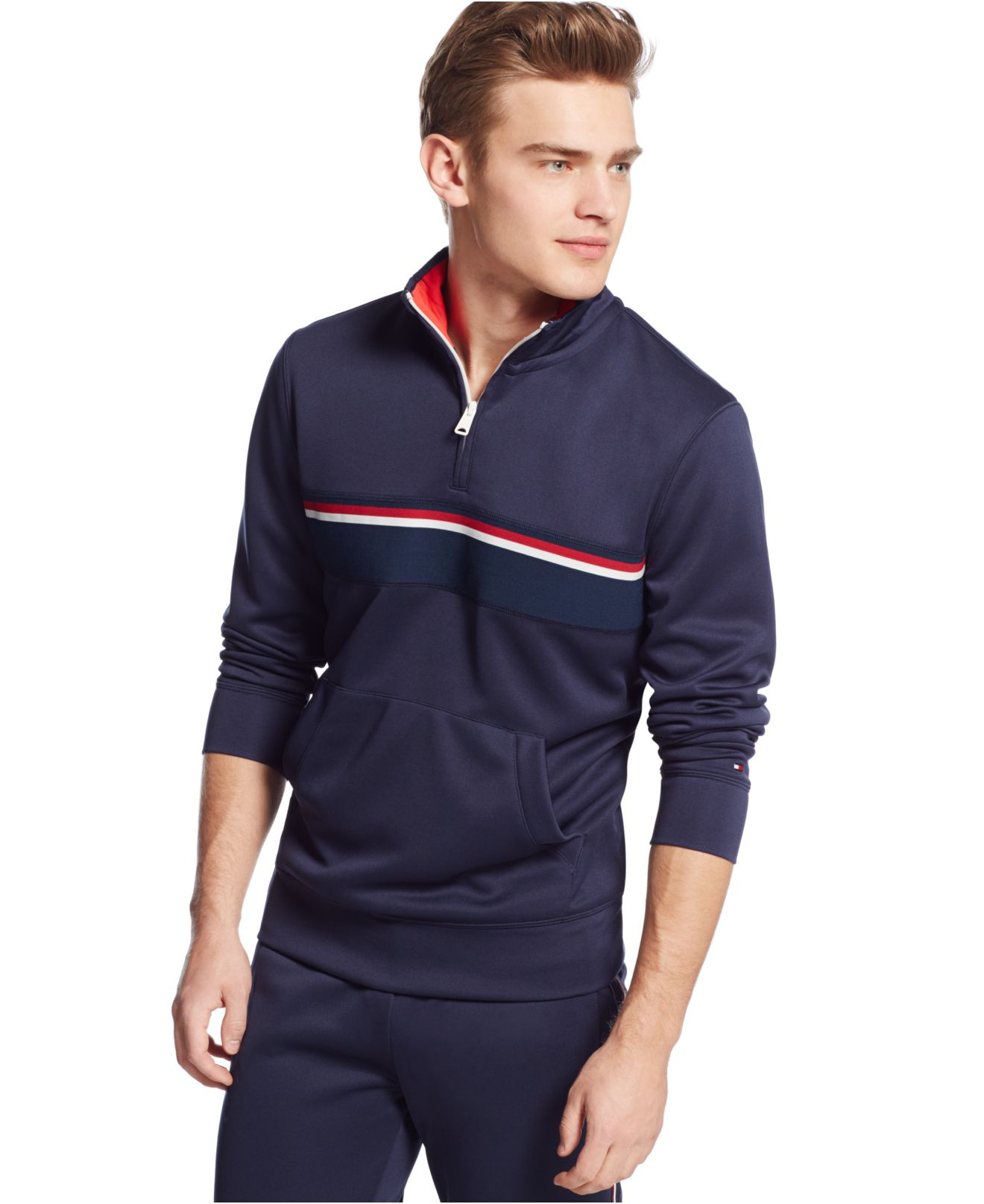 Download Lyst - Tommy Hilfiger Quarter-zip Mock-neck Pullover in Blue for Men