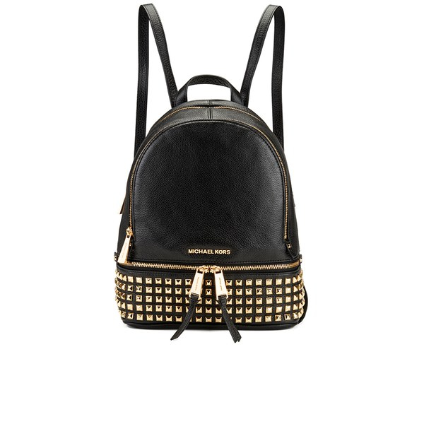 Michael kors Rhea Zip Studded Leather Backpack in Black | Lyst