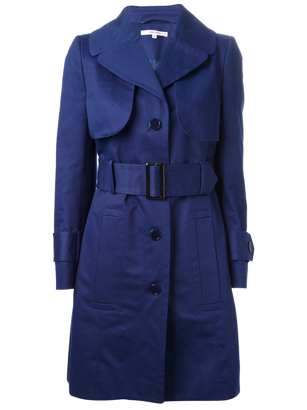 Carven Trench Coat in Blue | Lyst