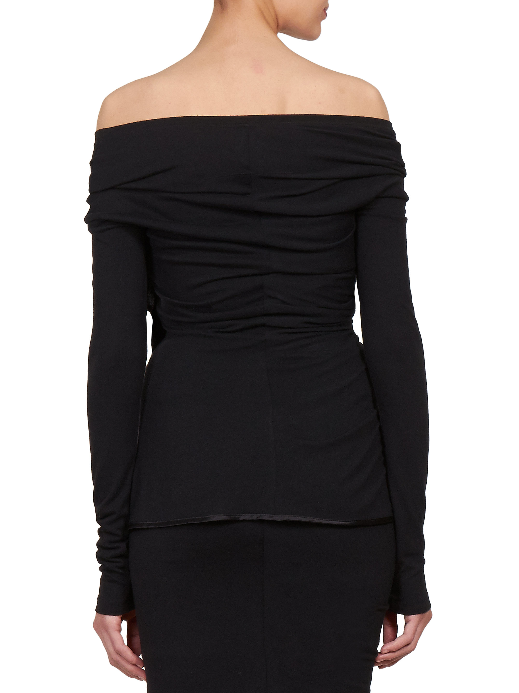 Lyst - Givenchy Jersey Off-shoulder Ruffle Top in Black