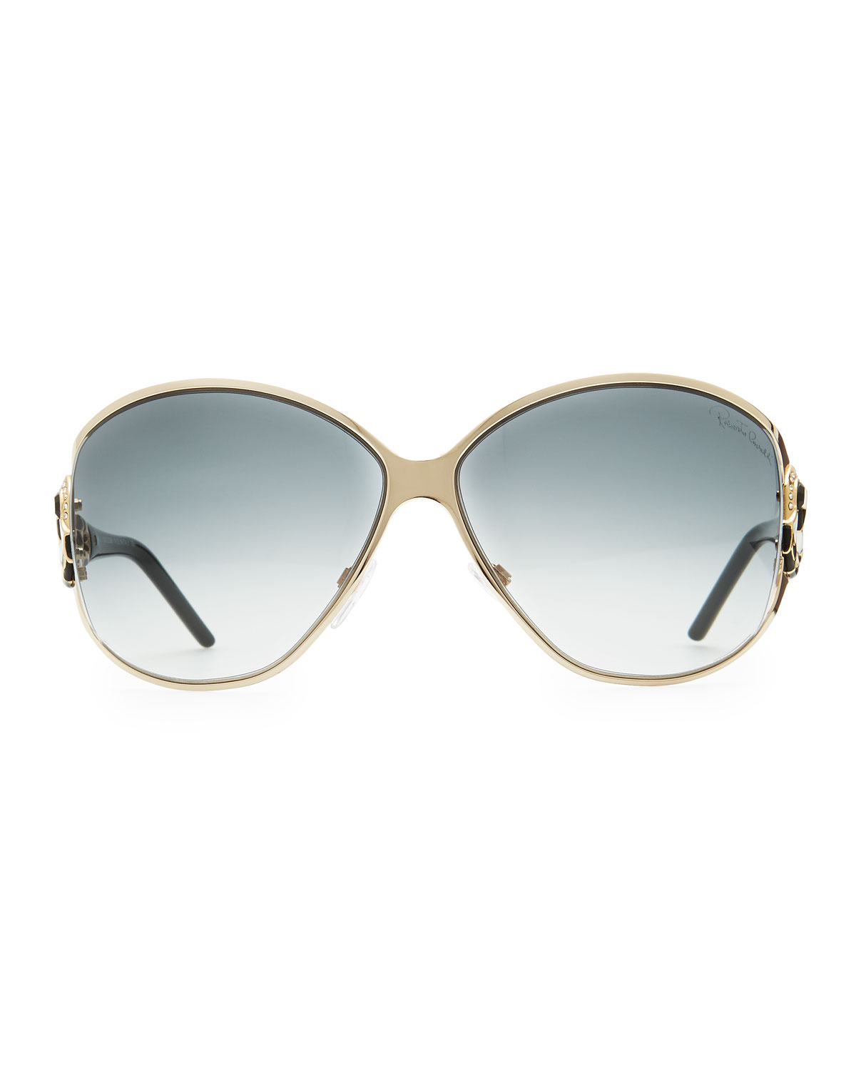 Roberto cavalli Round Jeweled Snaketemple Sunglasses in Black Lyst