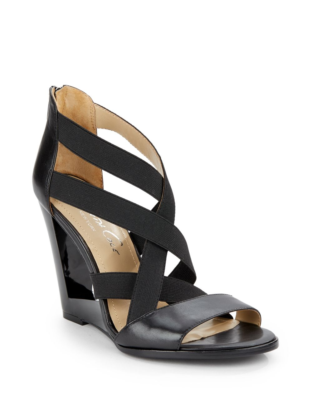 Kenneth cole Our Vision Strappy Cutout Wedge Sandals in Black | Lyst