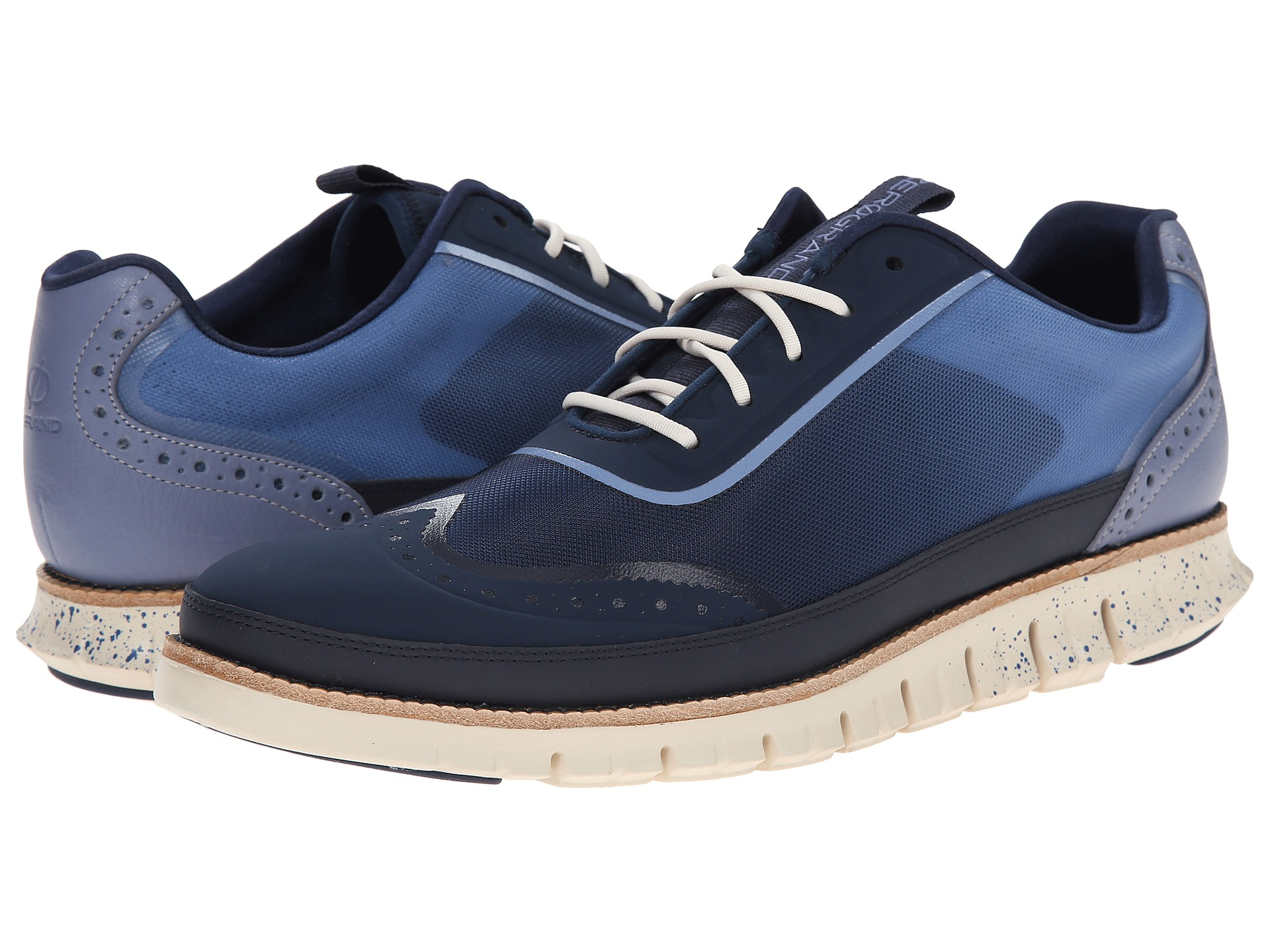 cole haan zerogrand wingtip oxford blue