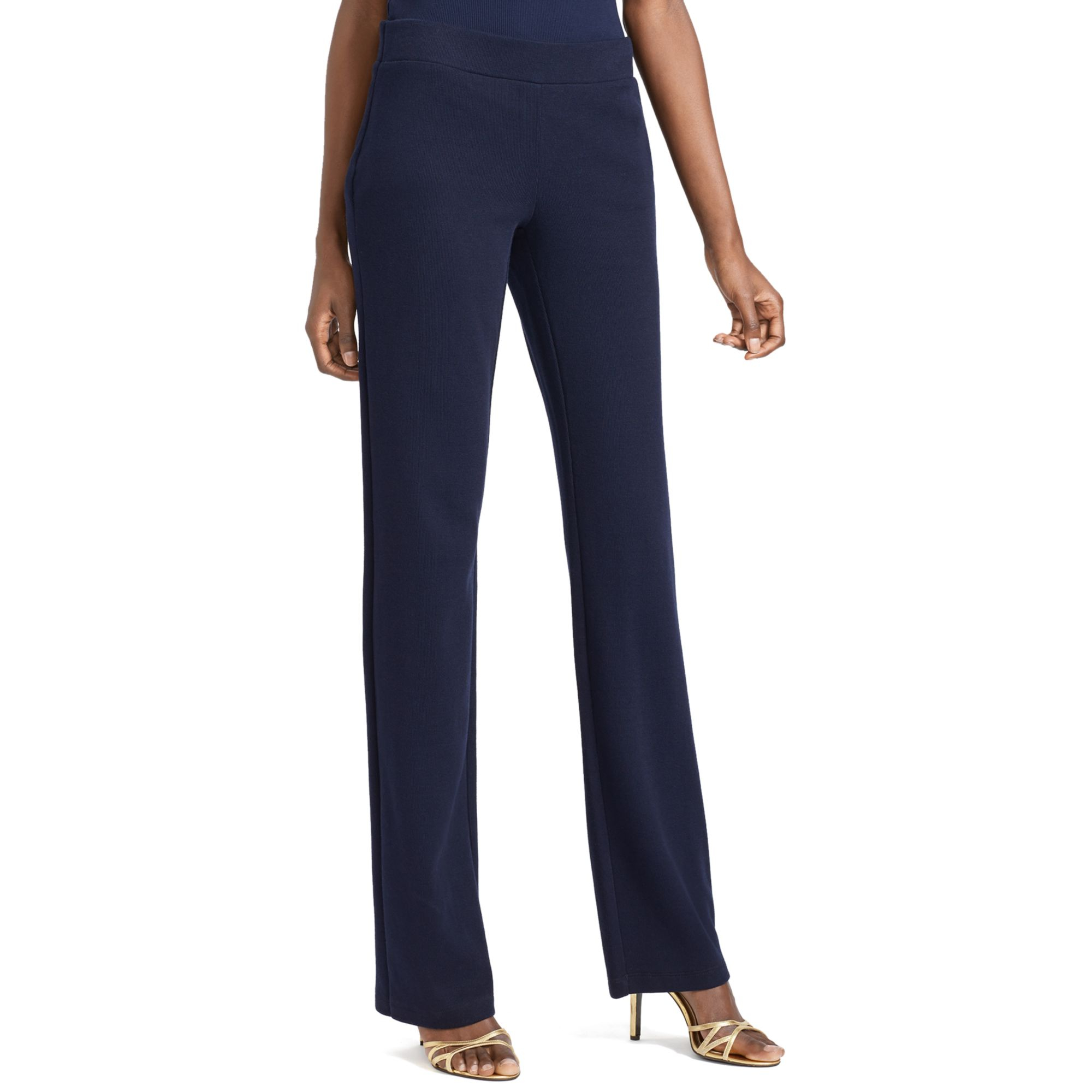 Lauren by ralph lauren FrenchRibKnit StraightLeg Pants in Blue