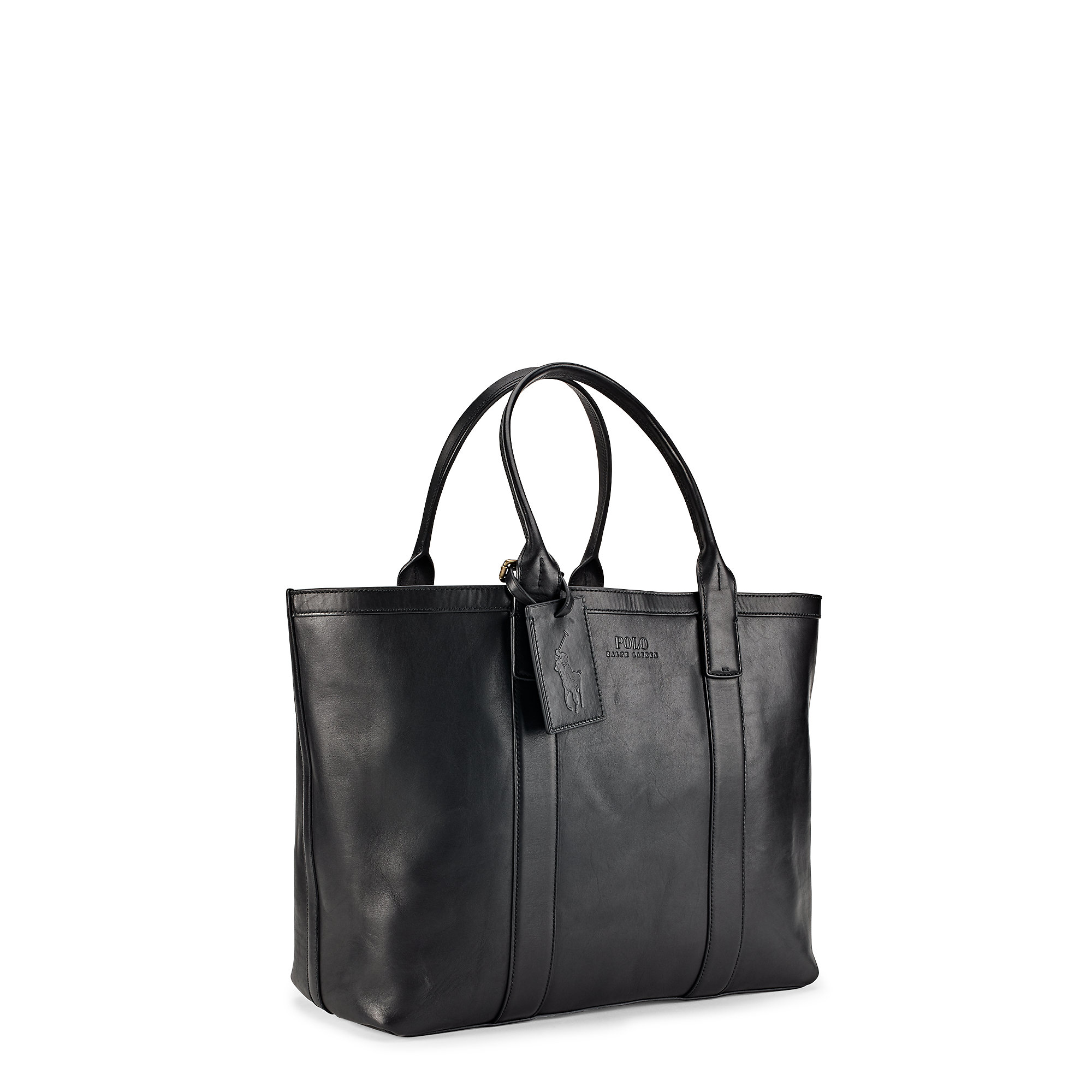 Polo ralph lauren Classic Leather Tote in Black for Men | Lyst