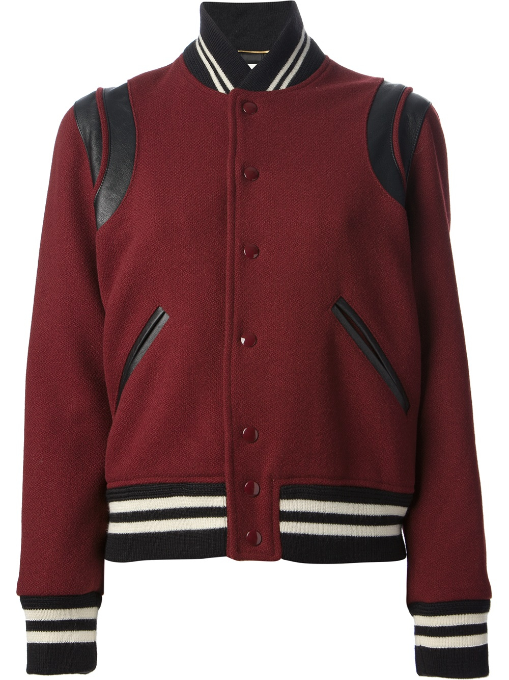 Saint laurent Varsity Jacket in Red Lyst