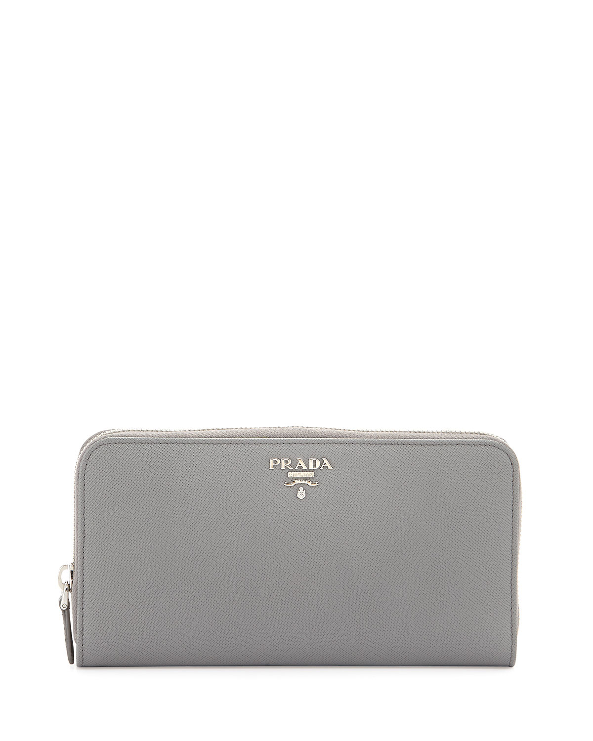 Prada Saffiano Zip-around Continental Wallet in Beige | Lyst  