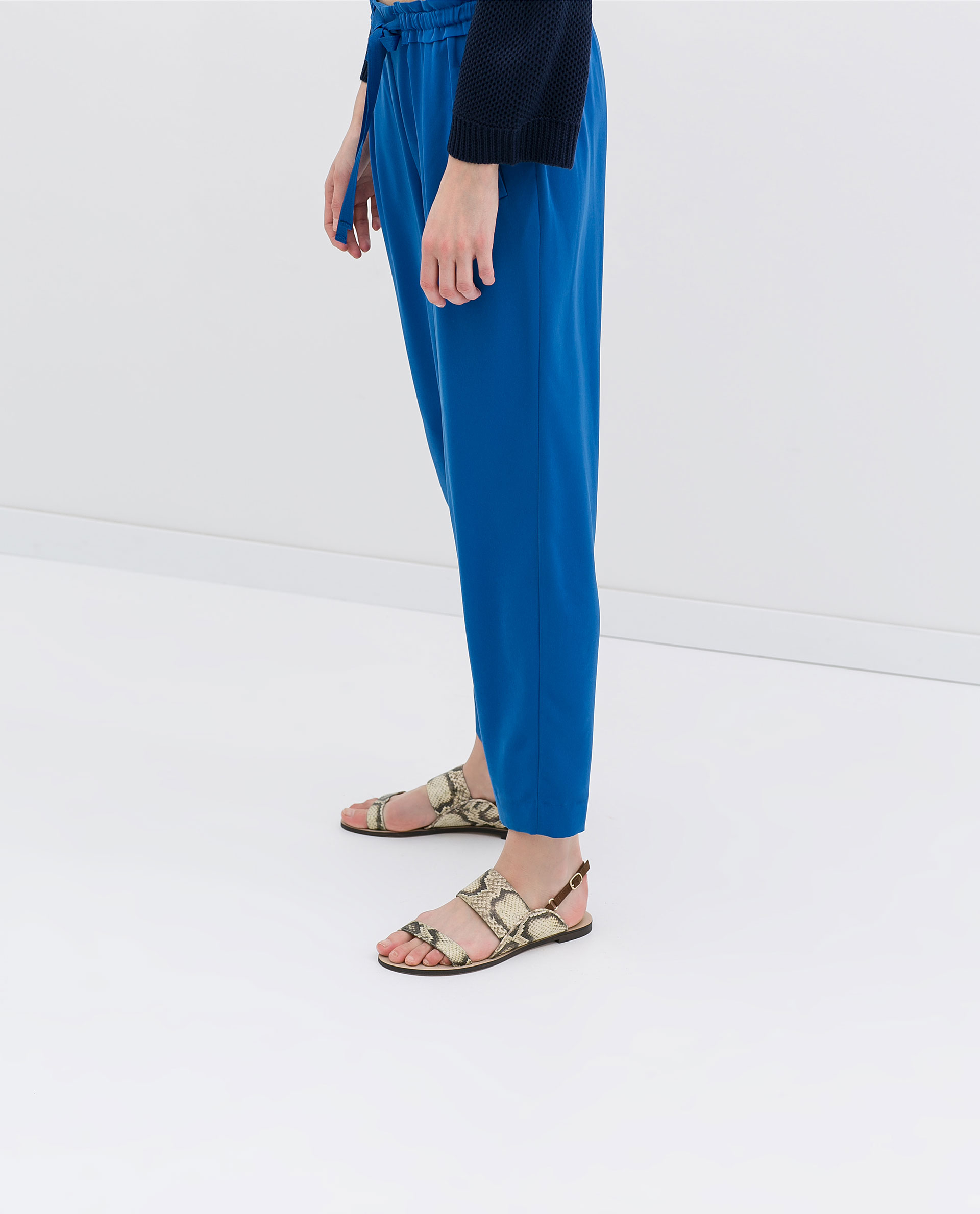 Zara Trouser Pant Suit with Laces in Blue | Lyst