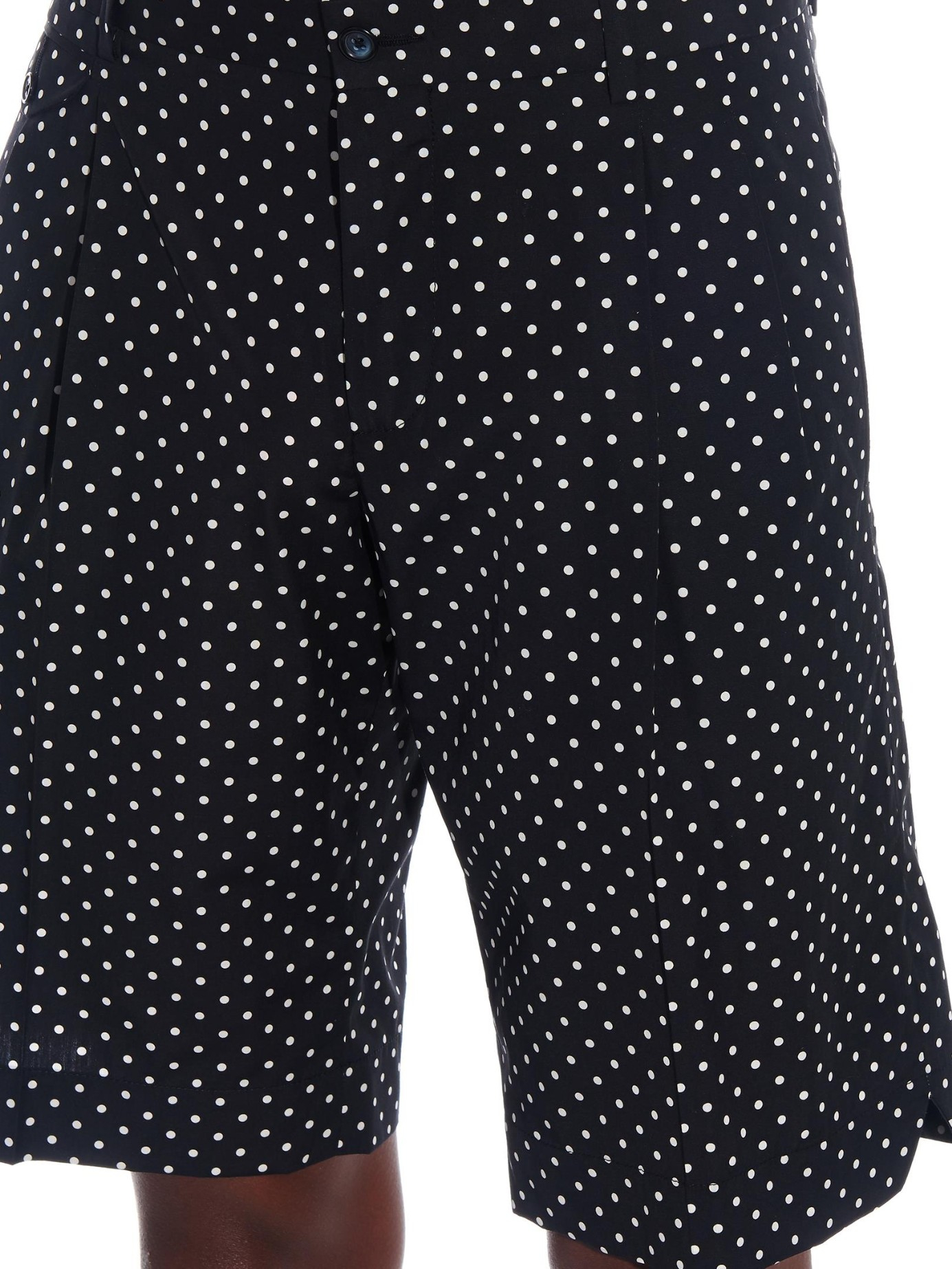 Lyst - Dolce & Gabbana Polka-dot Print Bermuda Shorts in Black for Men