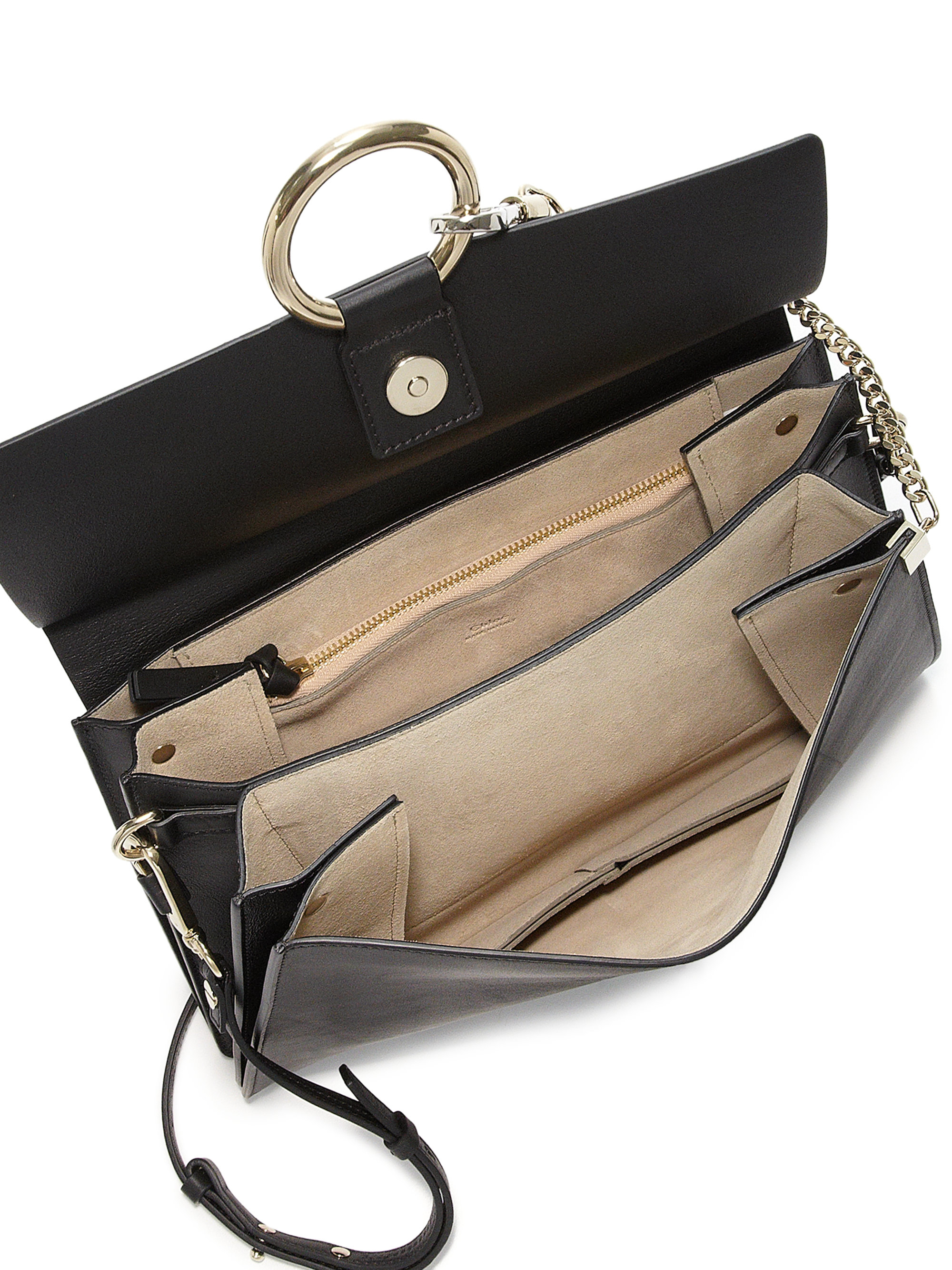 chloe elsie shoulder bag medium - Chlo Faye Suede \u0026amp; Leather Medium Shoulder Bag in Black | Lyst