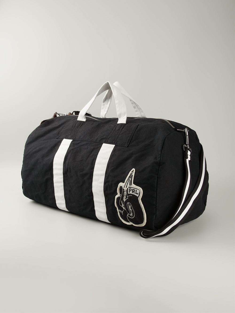 Polo ralph lauren Stripe And Patch Detail Luggage Bag in Black for Men ...