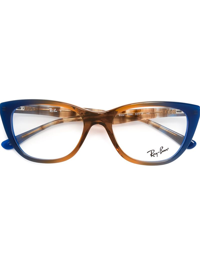 Ray-ban Cat Eye Frame Glasses in Blue (BROWN) | Lyst