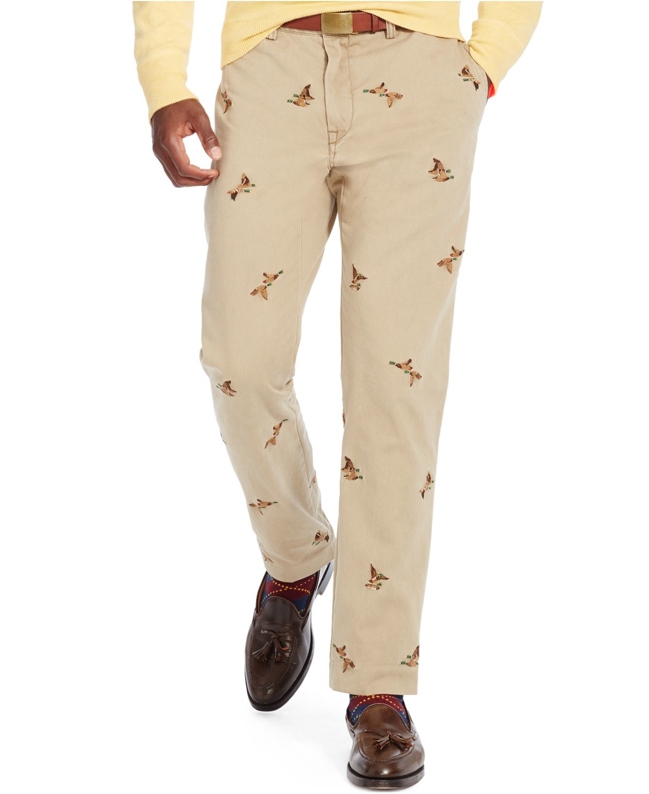 Lyst - Polo Ralph Lauren Straight-fit Embroidered Bedford Chino Pants ...