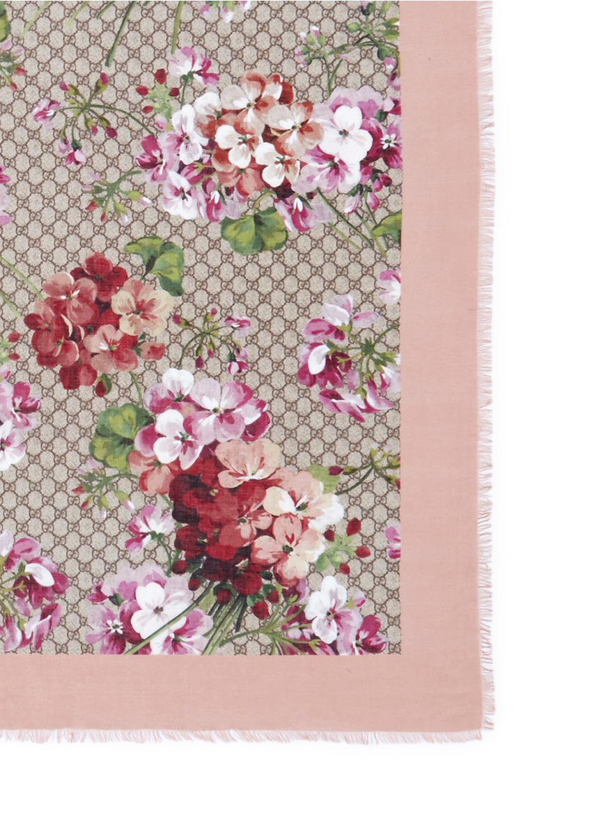 Lyst - Gucci blooms Monogram Floral Print Modal-silk 