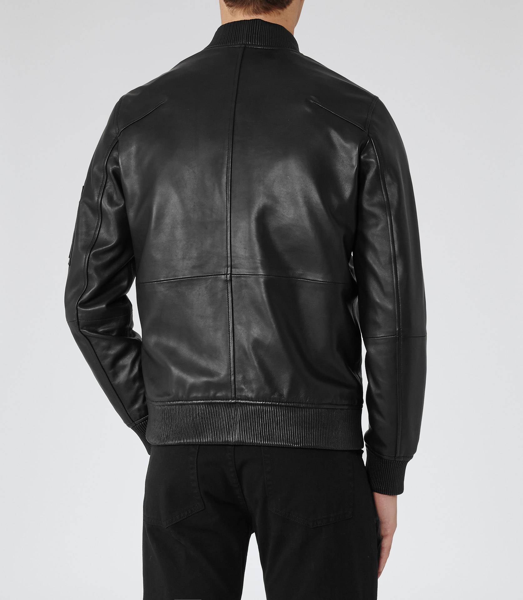 Reiss Bardot Leather Er Jacket In Black For Men Lyst Gallery