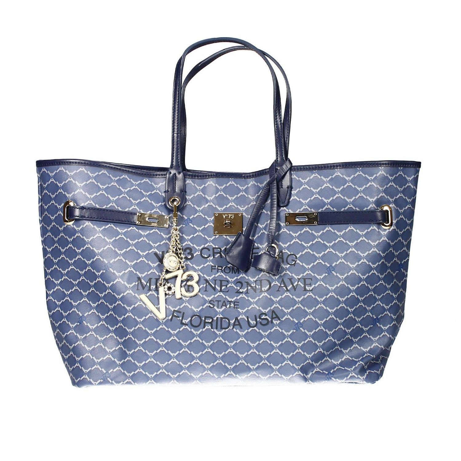 V73 Handbag Miami Coated Canvas Big Shopping Bag in Blue Lyst