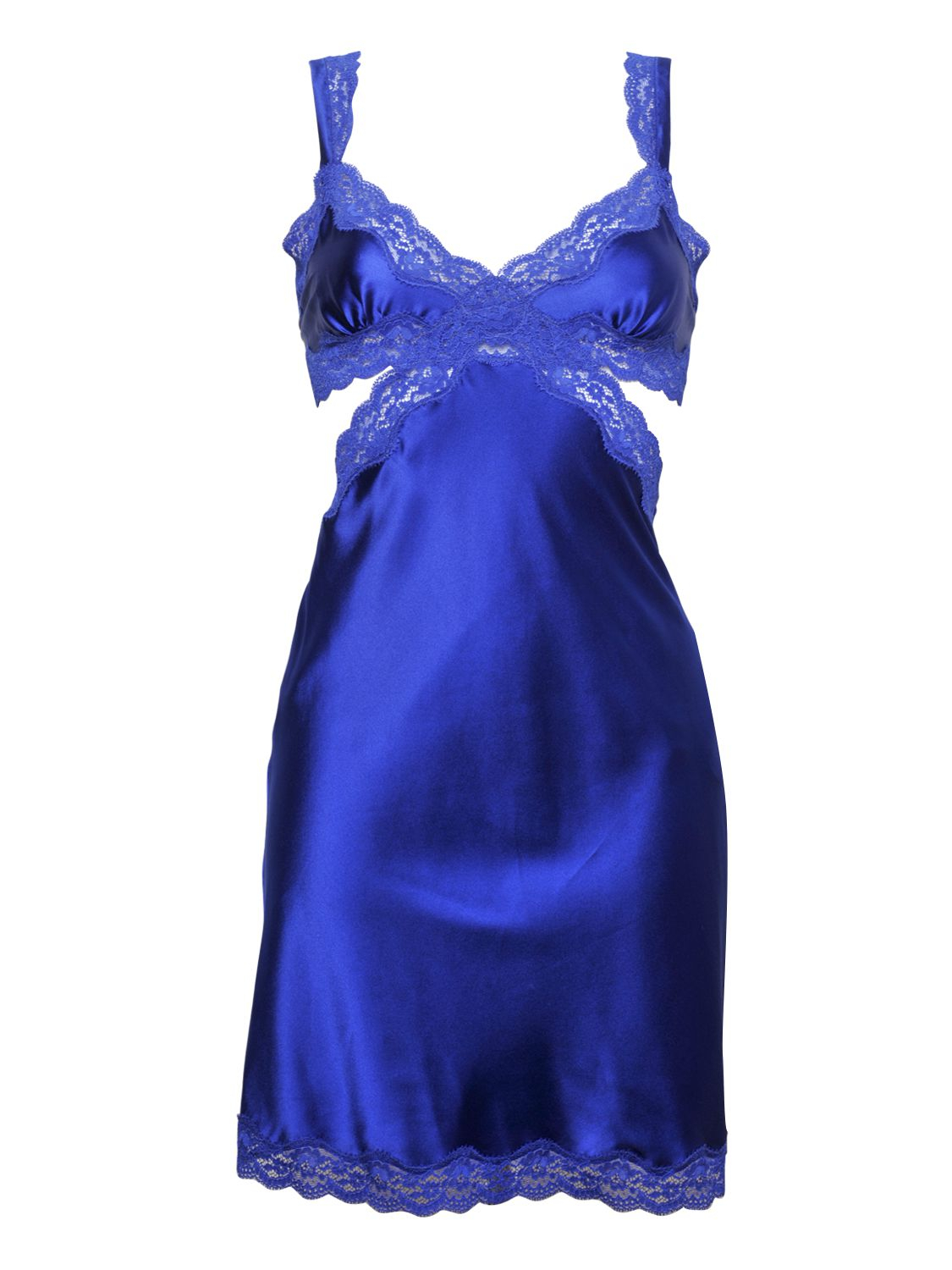 Lyst - Stella Mccartney Lace Satin Chemise in Blue