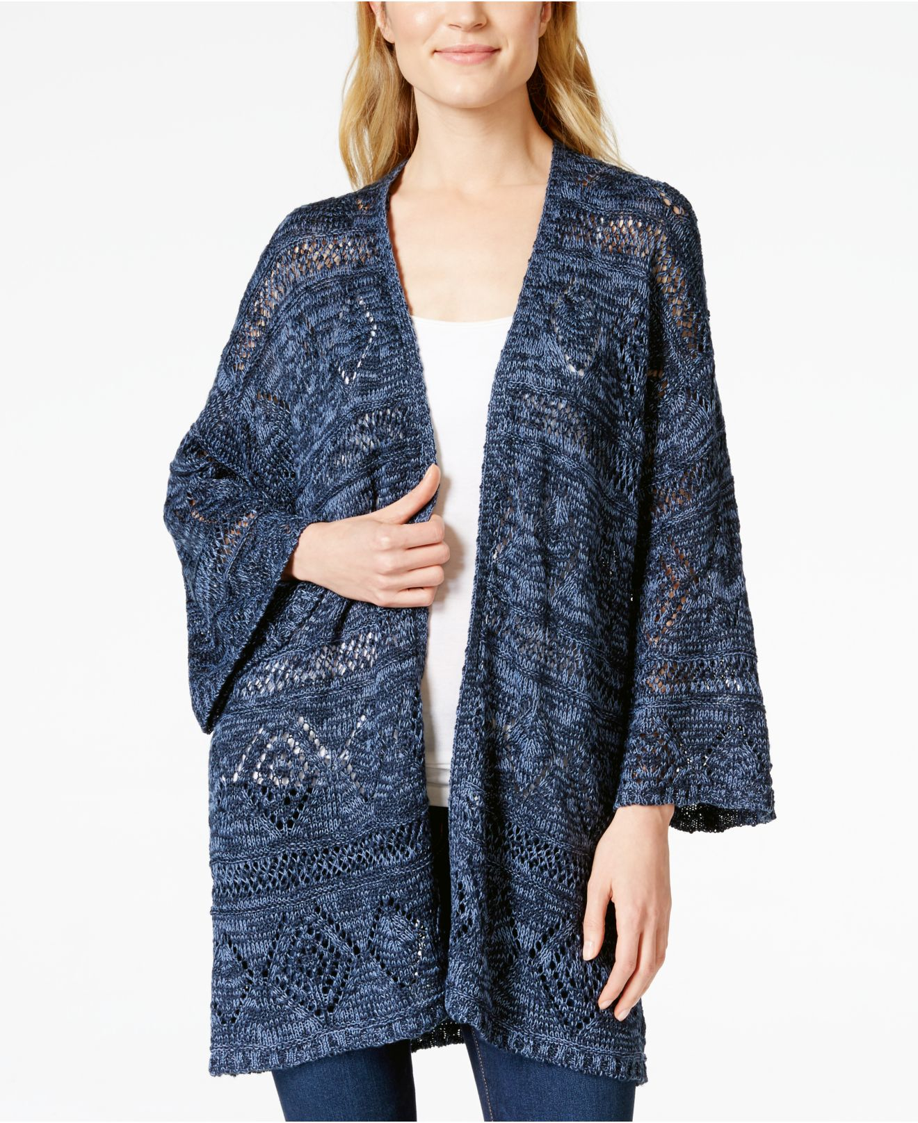 Lyst - Style & Co. Kimono Sleeve Knit Cardigan, Only At Macy's in Blue