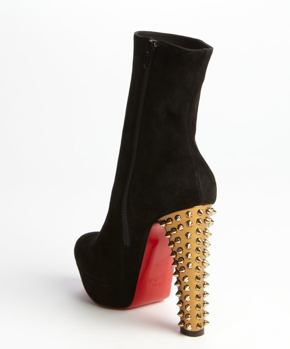 christian louboutin taclou leather spiked heel knee high boots ...  