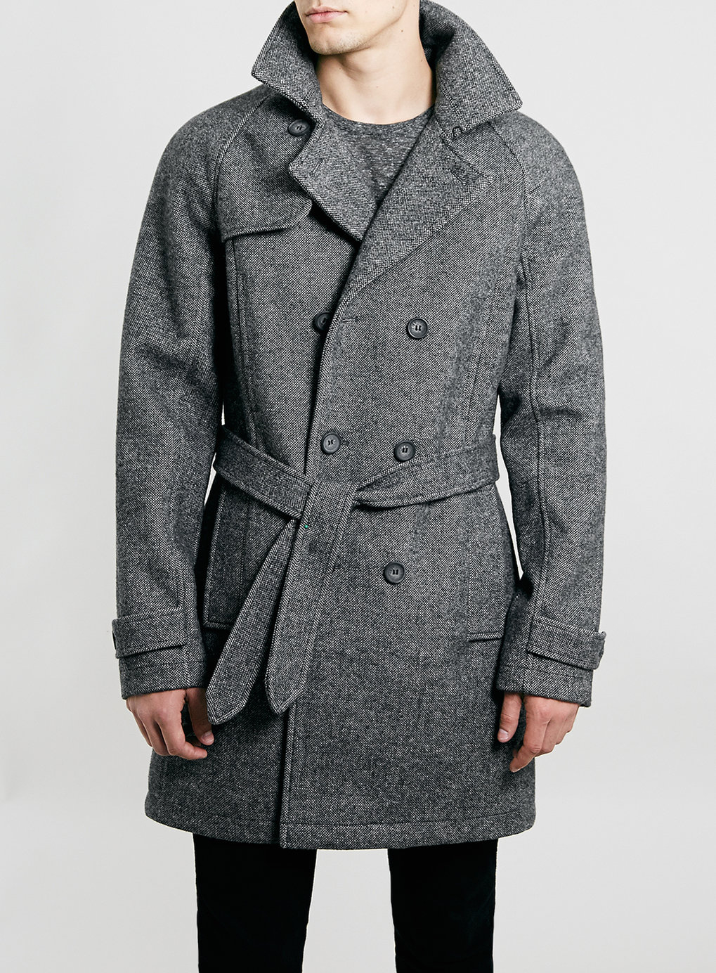 Lac Grey Wool Blend Trench Coat in Gray for Men (Grey) | Lyst