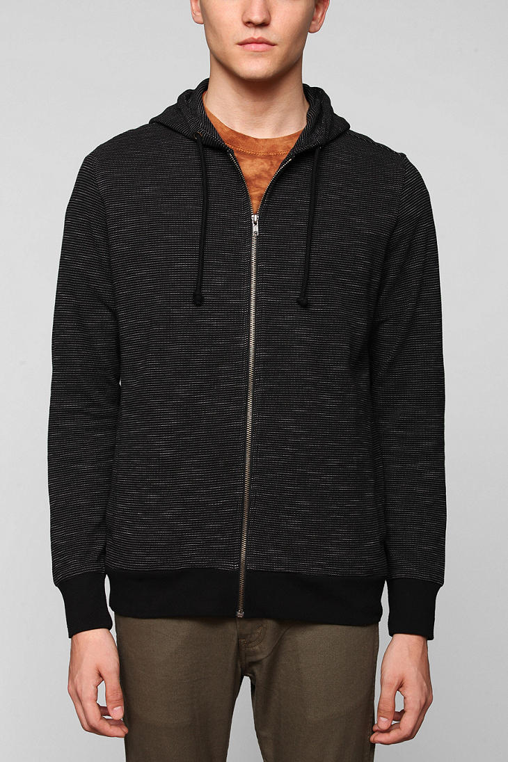 Lyst - Bdg Pique Zipup Hoodie Sweatshirt In Black For Men