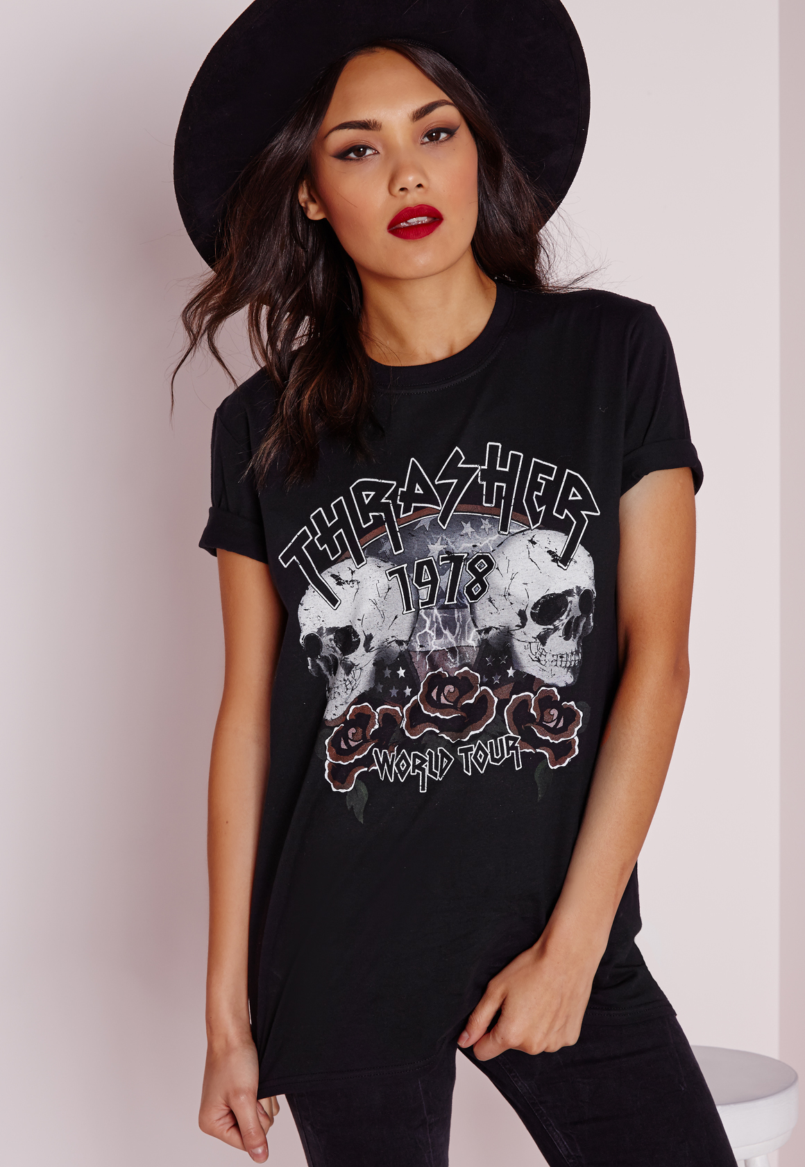 missguided rock t shirt in multicolour lyst missguided rock t shirt in multicolour lyst