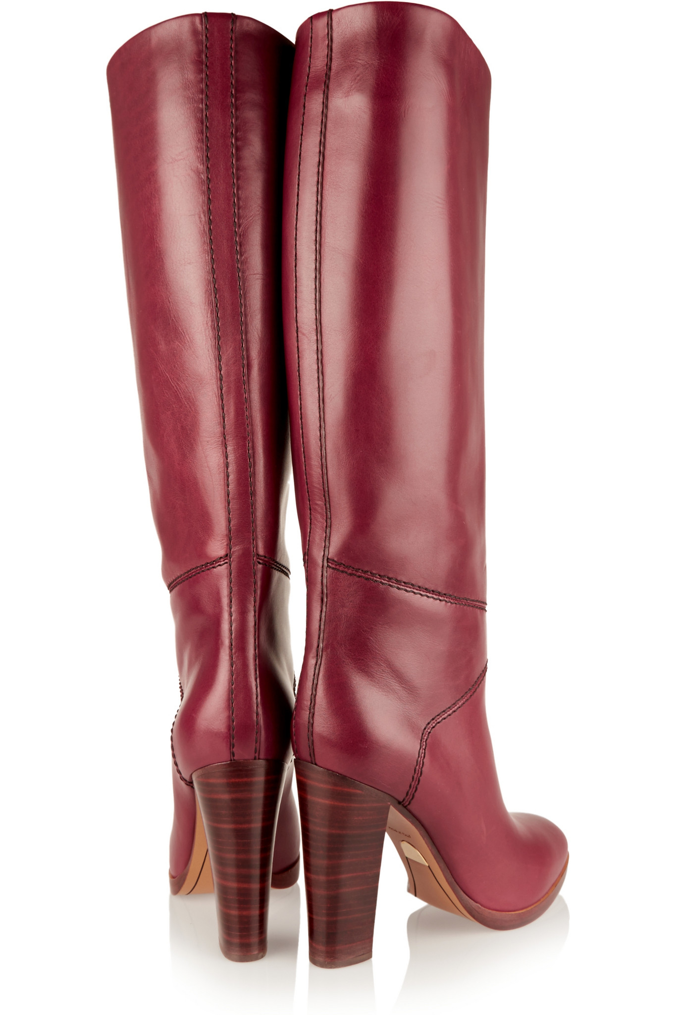 Lyst Chloé Leather Knee Boots In Purple 