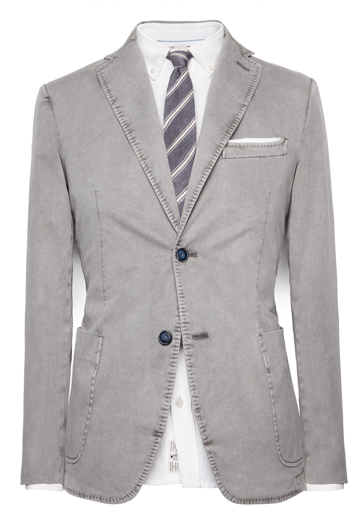 Mango Washed Cotton Blazer in Gray for Men (Ash) | Lyst