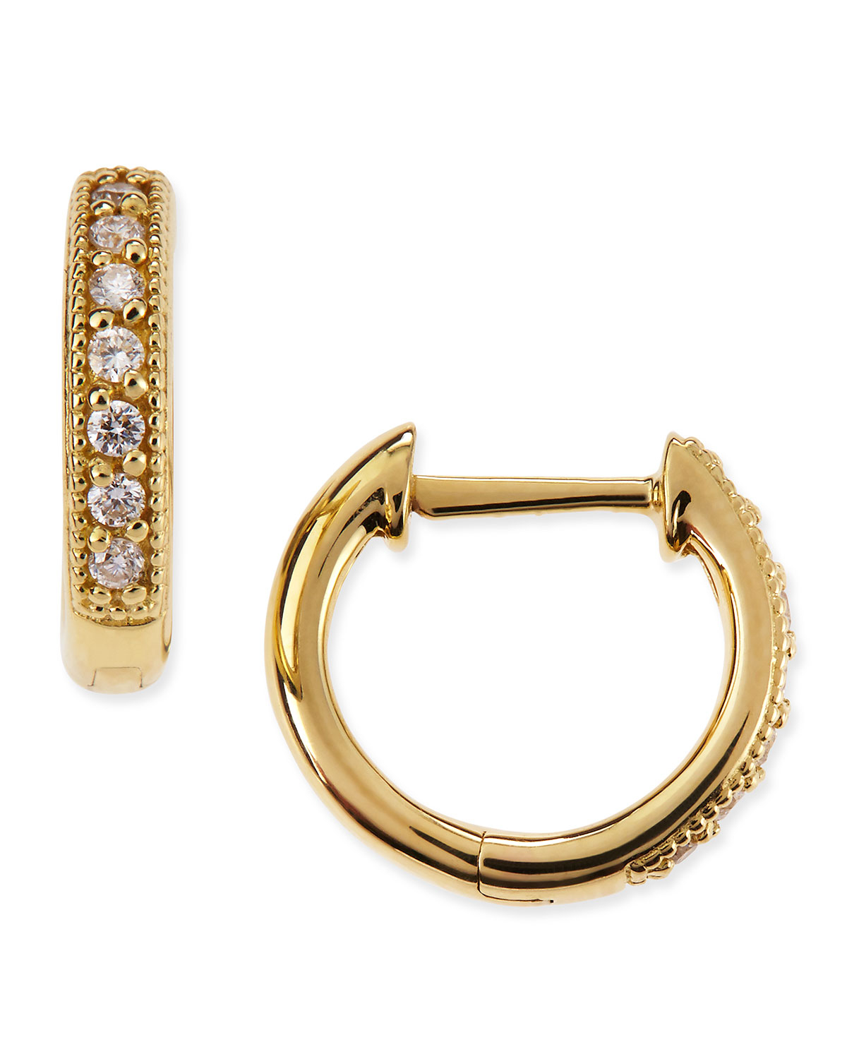 Lyst Jude Frances Small 18k Gold Hoop Earrings With Diamonds In Gallery Previously Sold At Neiman Marcus Women S Gold Hoop Earrings