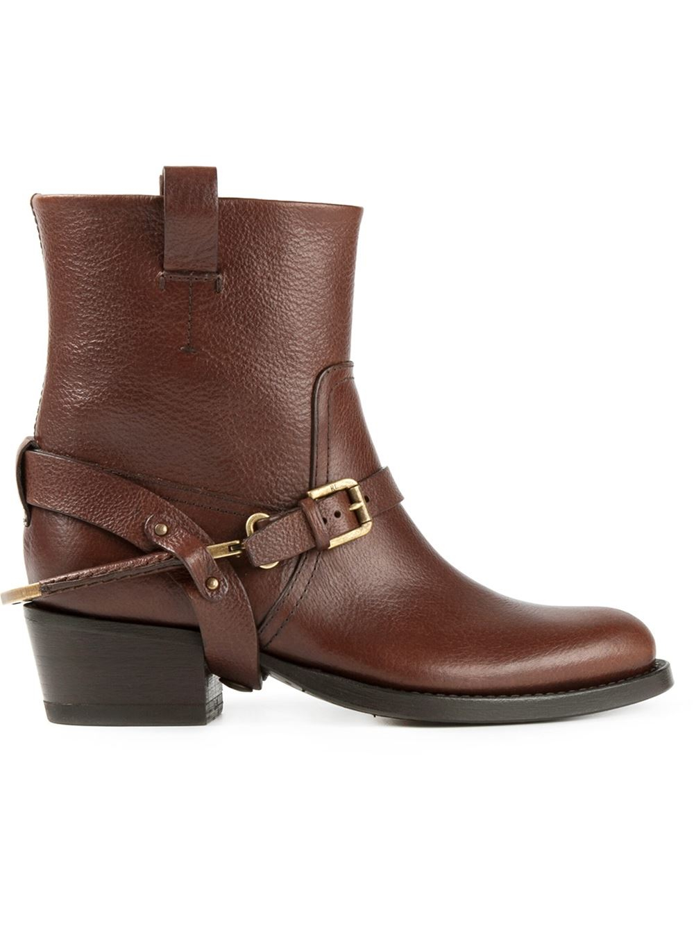 ralph lauren brown leather boots