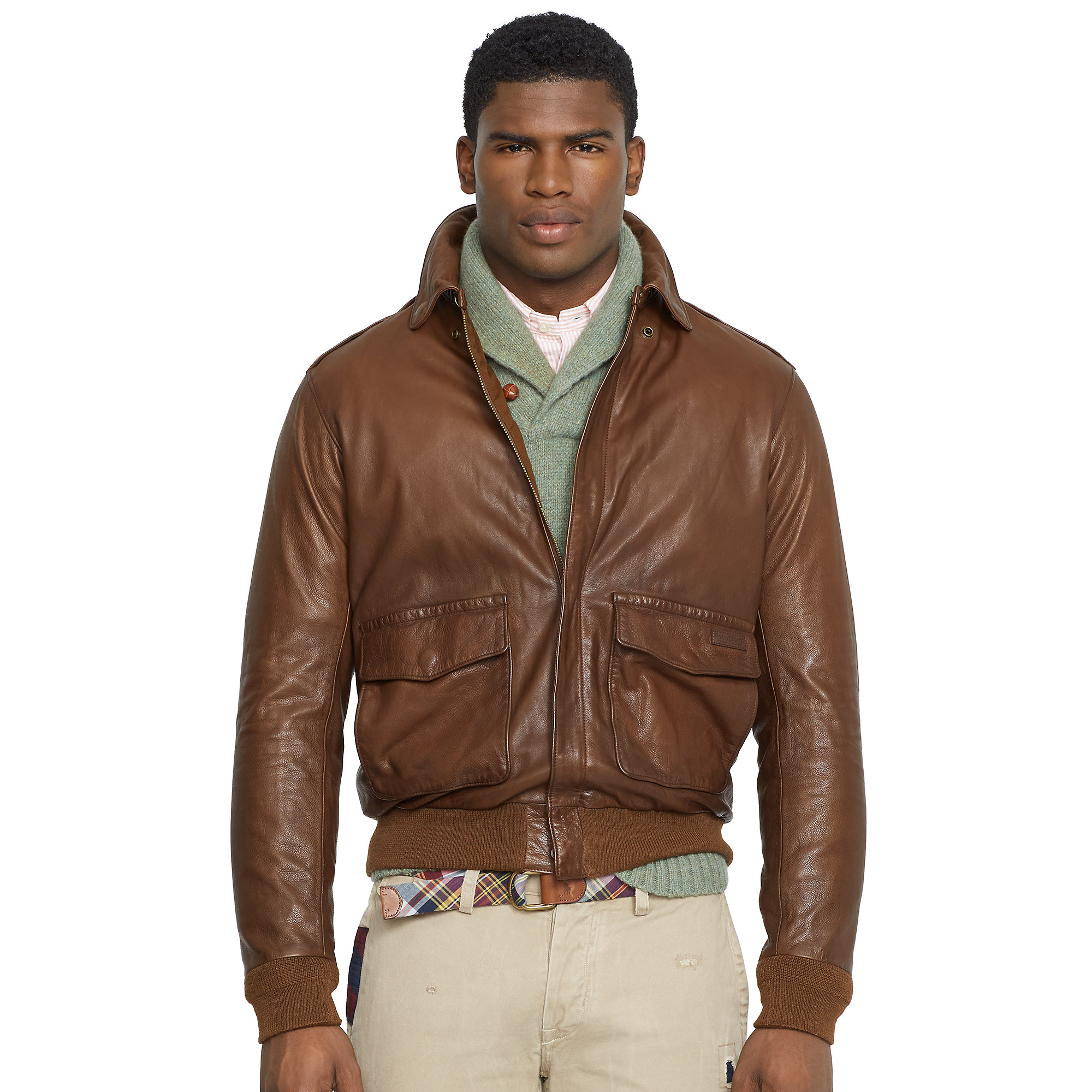 Lyst - Polo ralph lauren Leather Farrington A2 Jacket in Brown for Men
