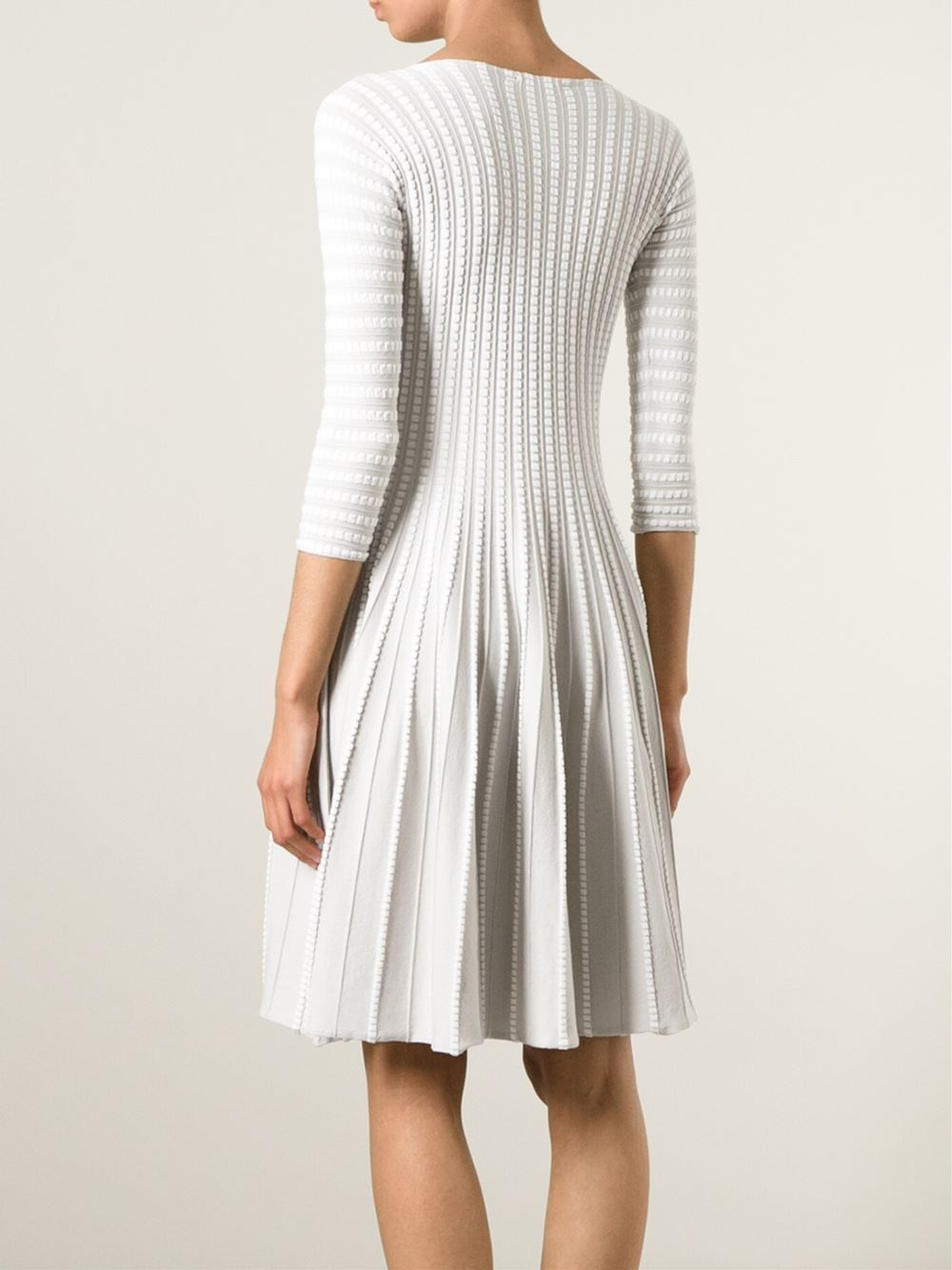 Lyst - Emporio Armani Pleated Knit Dress in Gray